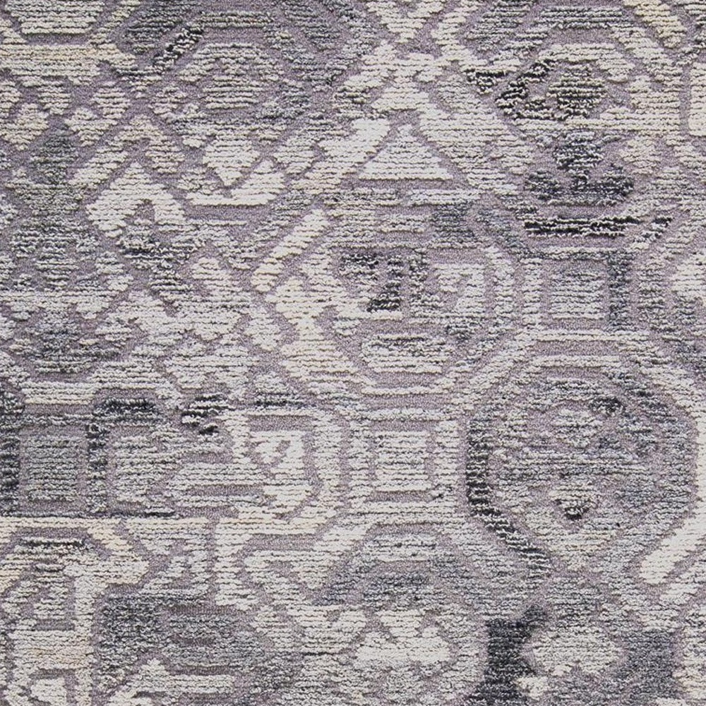 5" X 8" Gray and Ivory Wool Abstract Hand Tufted Area Rug