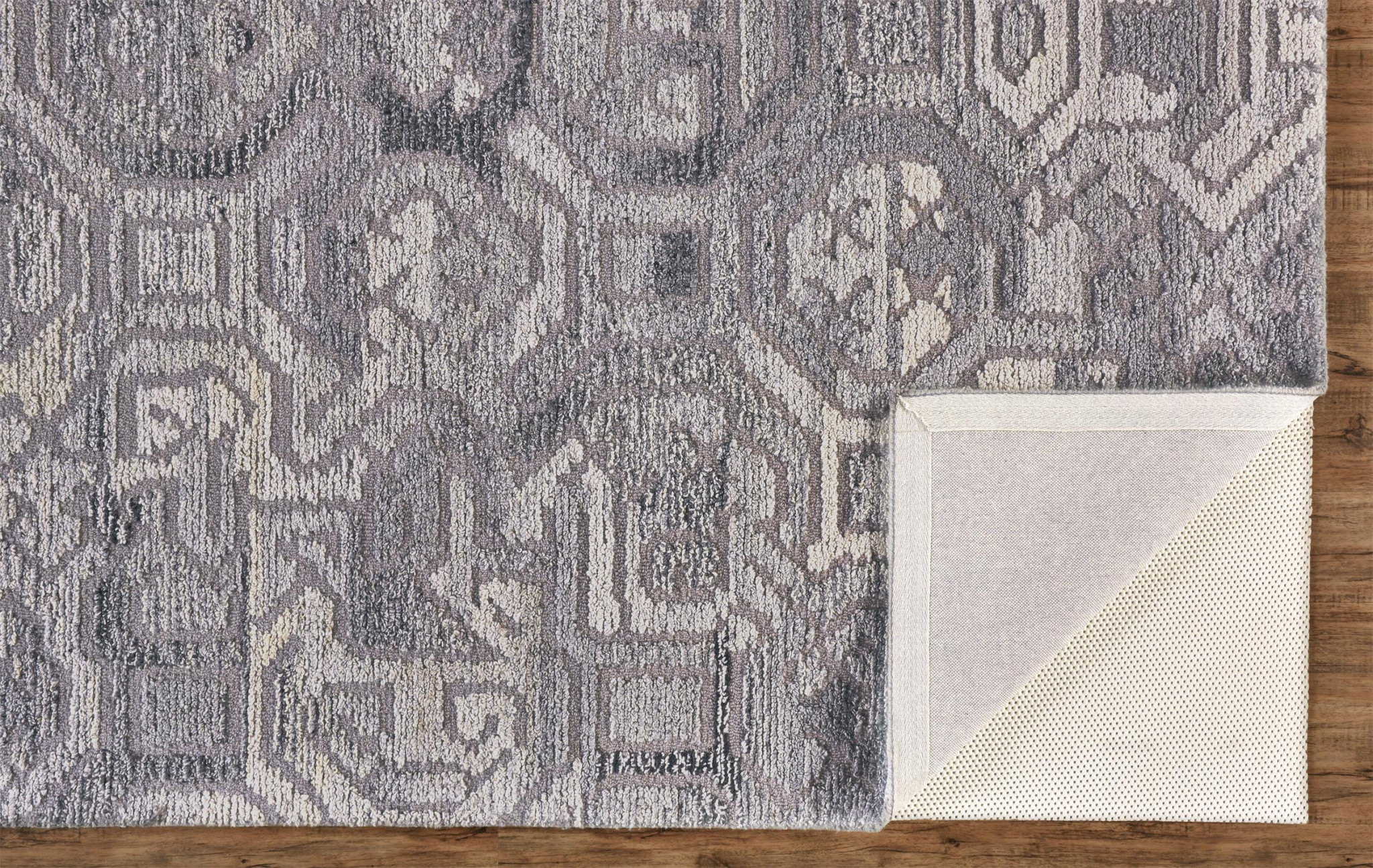 5" X 8" Gray and Ivory Wool Abstract Hand Tufted Area Rug