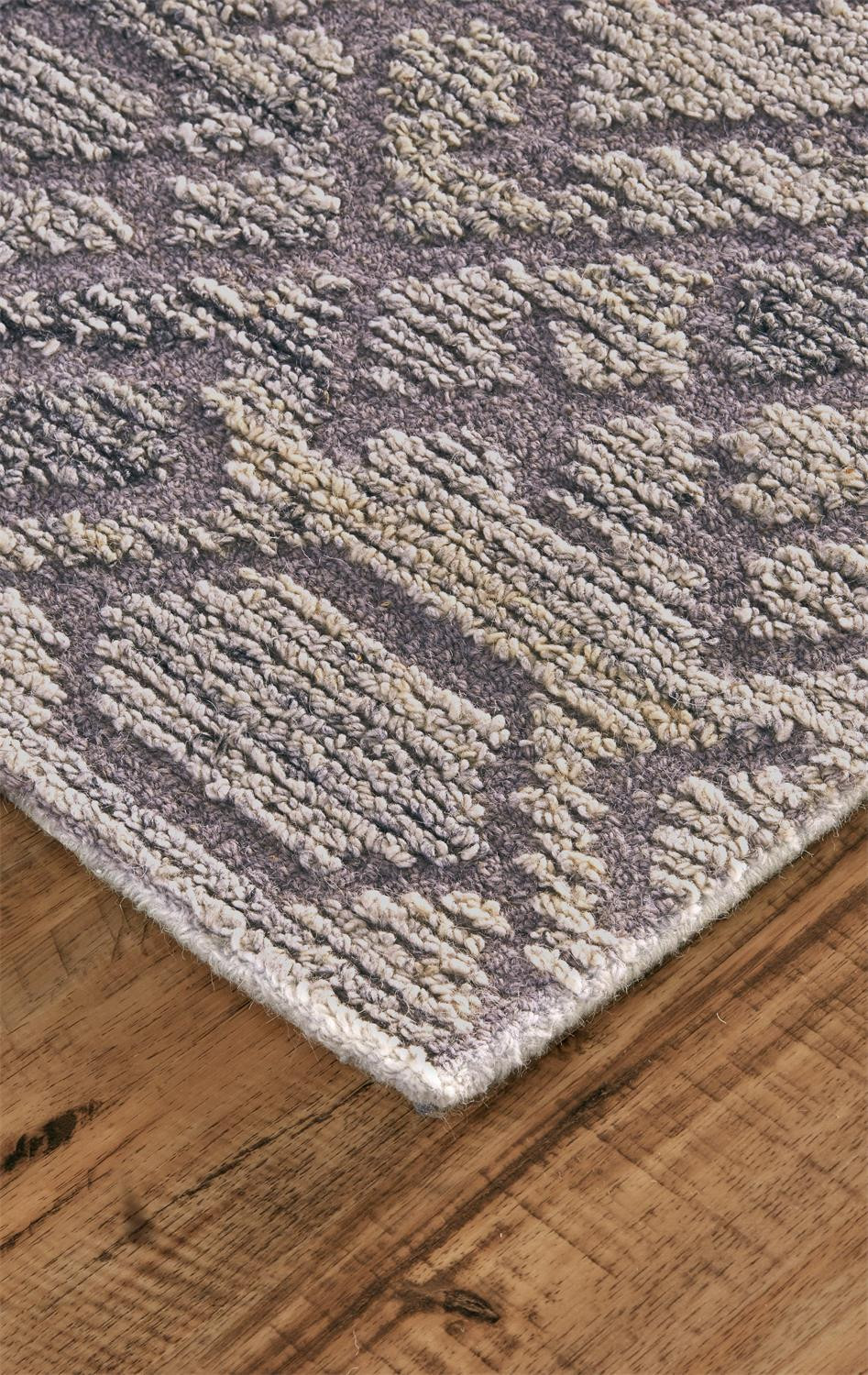 8" X 10" Gray and Ivory Wool Abstract Hand Tufted Area Rug