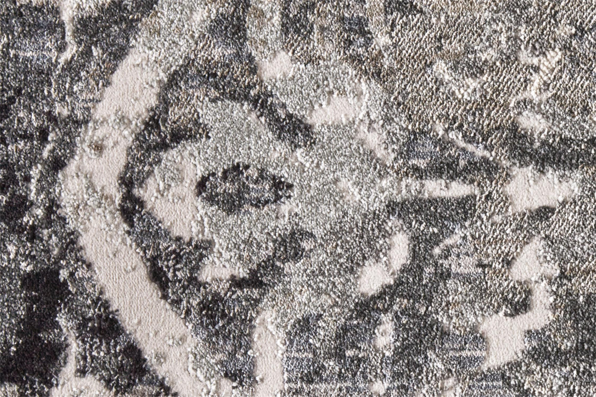 8" Gray and Ivory Abstract Runner Rug