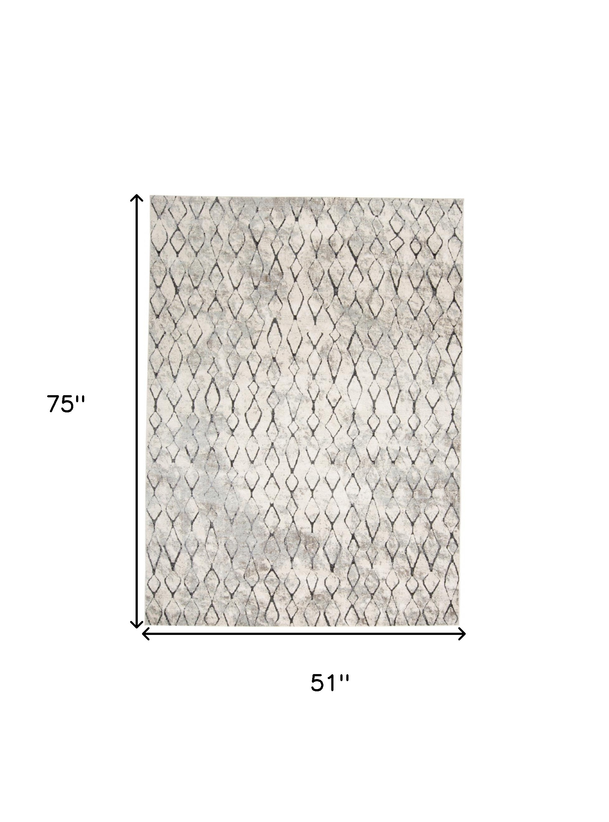 4" X 6" Ivory Gray And Taupe Abstract Stain Resistant Area Rug