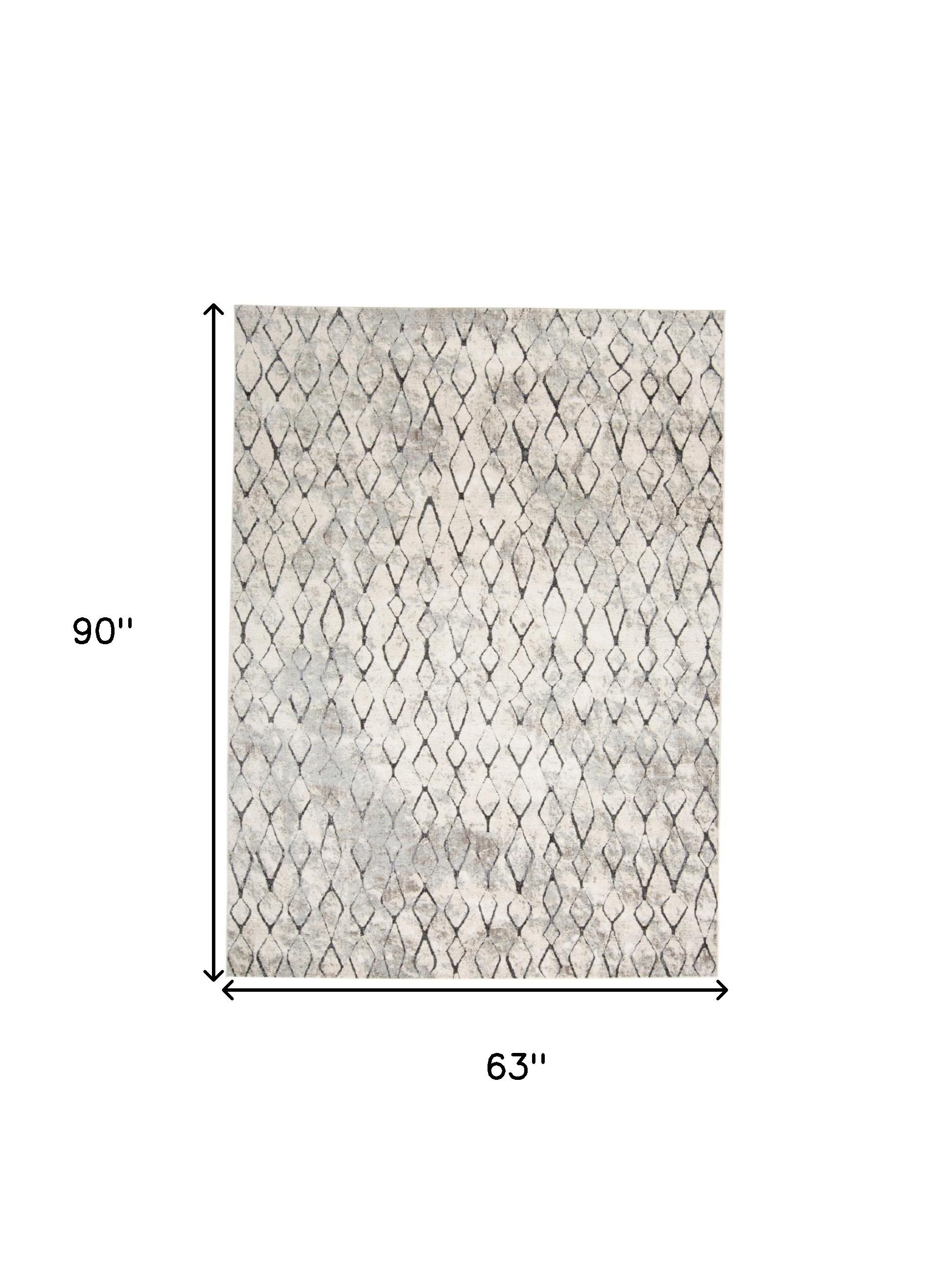 5" X 8" Ivory Gray And Taupe Abstract Stain Resistant Area Rug