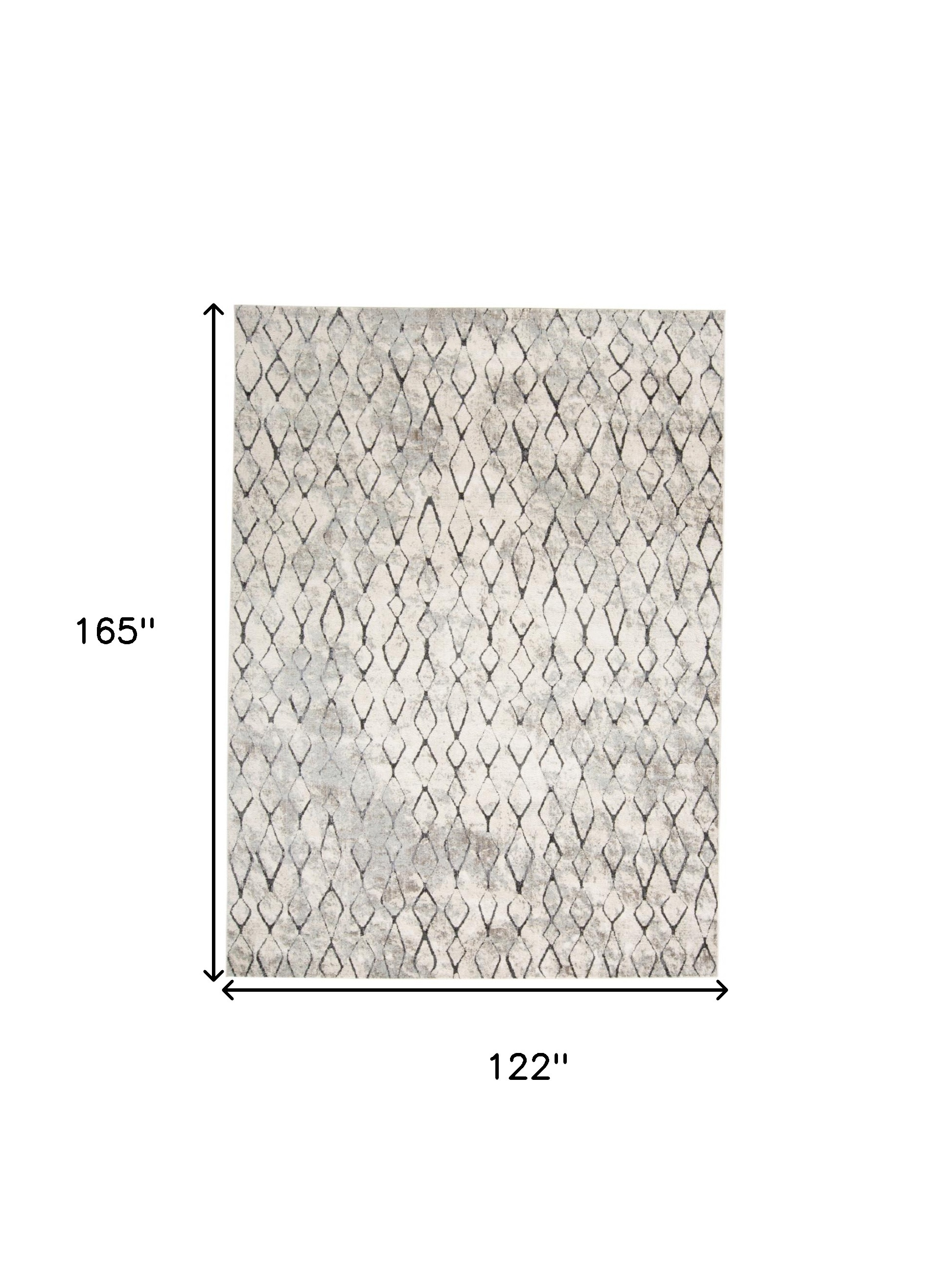 10" X 14" Ivory Gray And Taupe Abstract Stain Resistant Area Rug