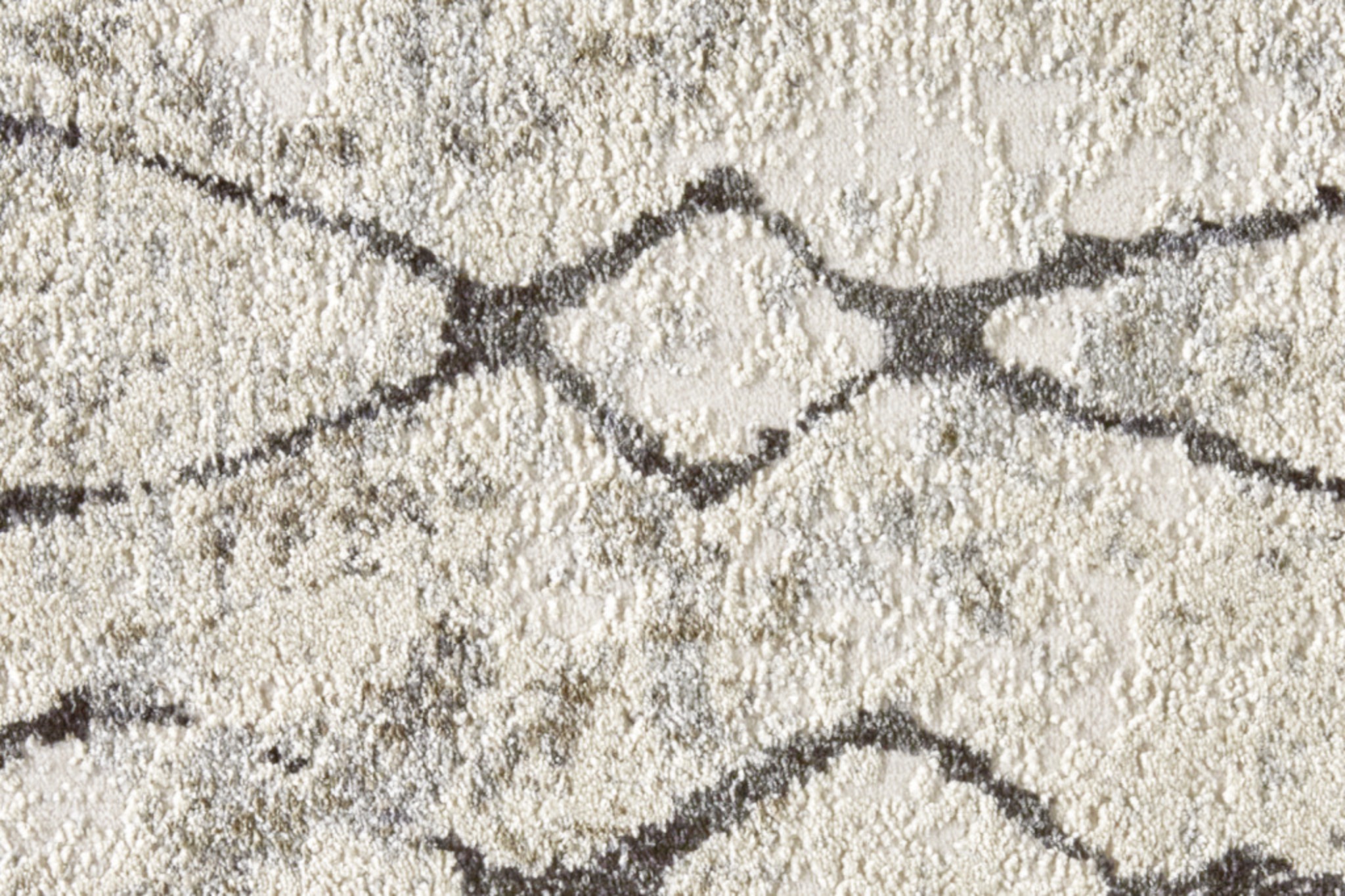 8" Gray and Ivory Abstract Runner Rug