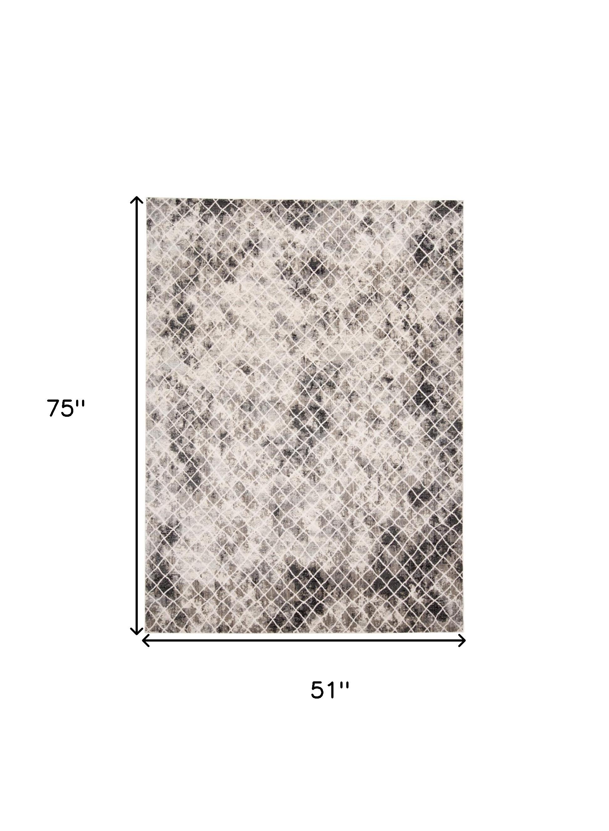 4" X 6" Ivory Gray And Taupe Abstract Stain Resistant Area Rug