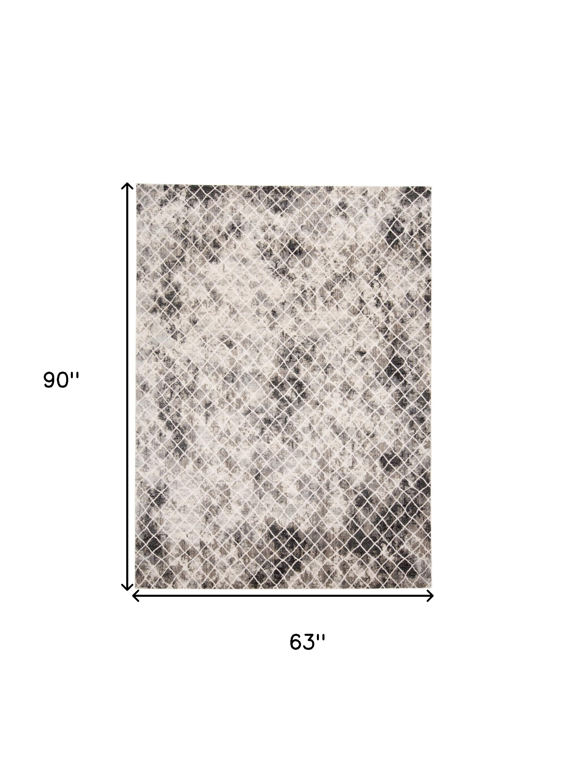 5" X 8" Ivory Gray And Taupe Abstract Stain Resistant Area Rug