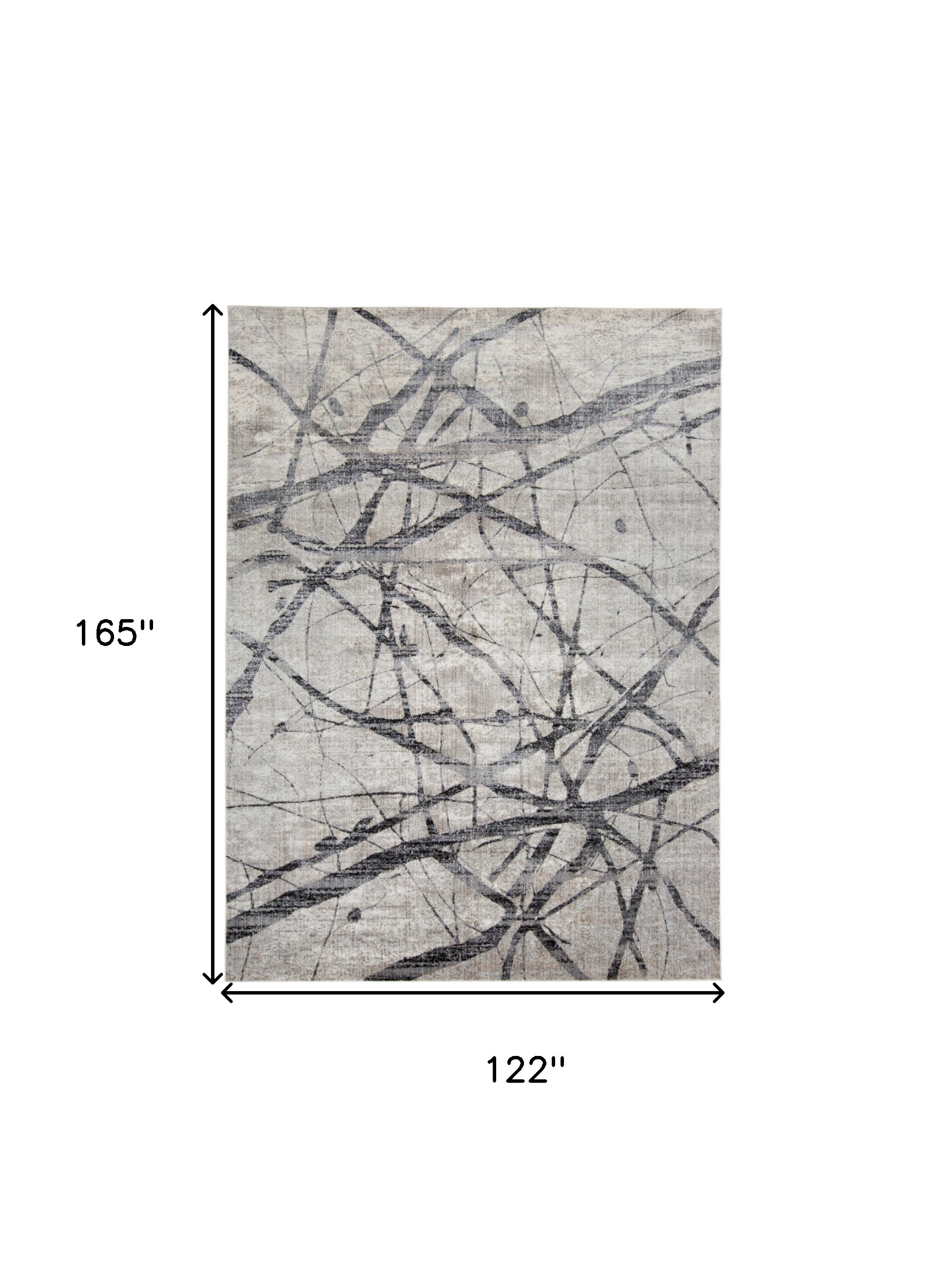 10" X 14" Taupe Gray And Ivory Abstract Stain Resistant Area Rug