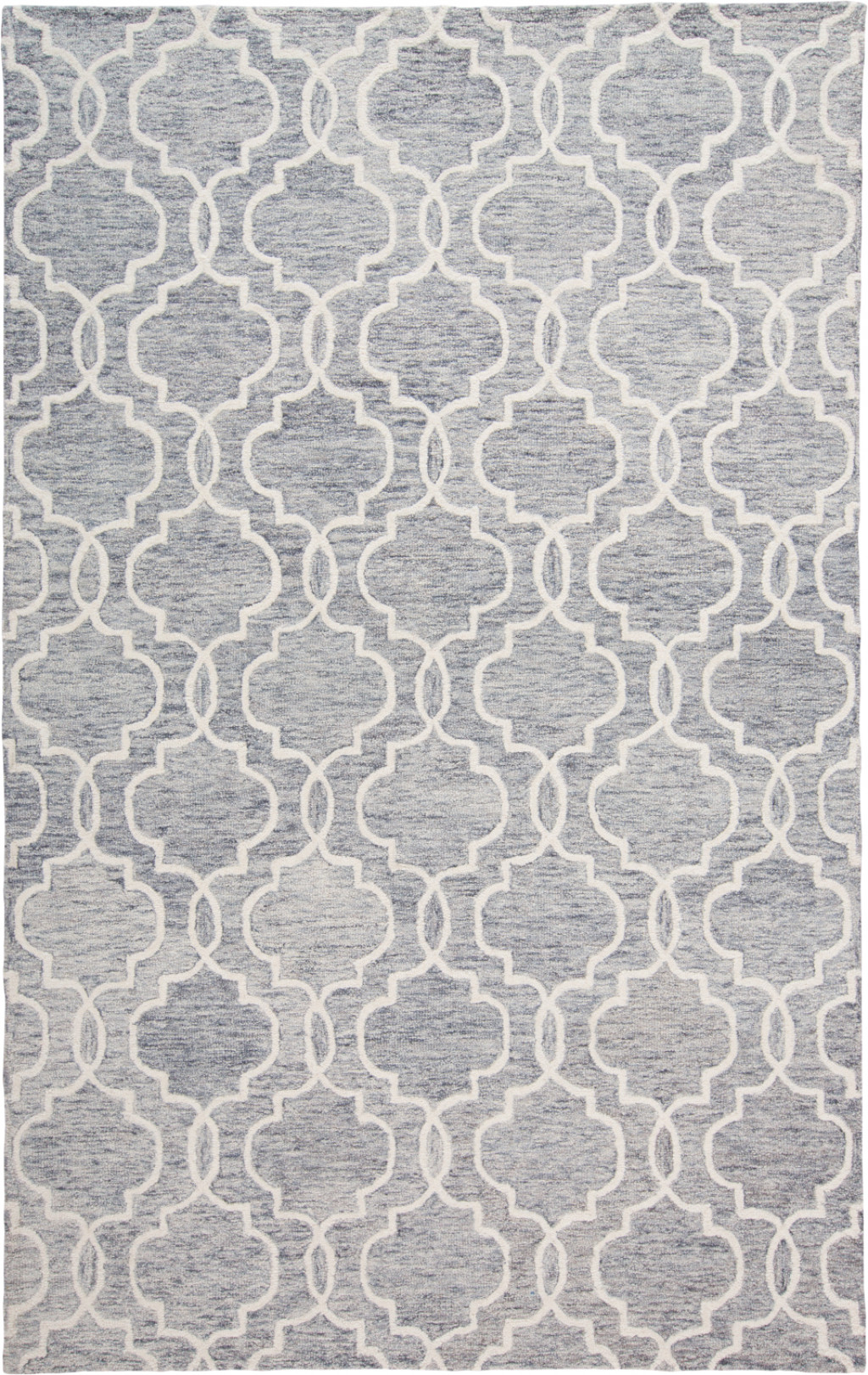 8' X 10' Blue Gray And Ivory Wool Geometric Tufted Handmade Stain Resistant Area Rug-512185-1