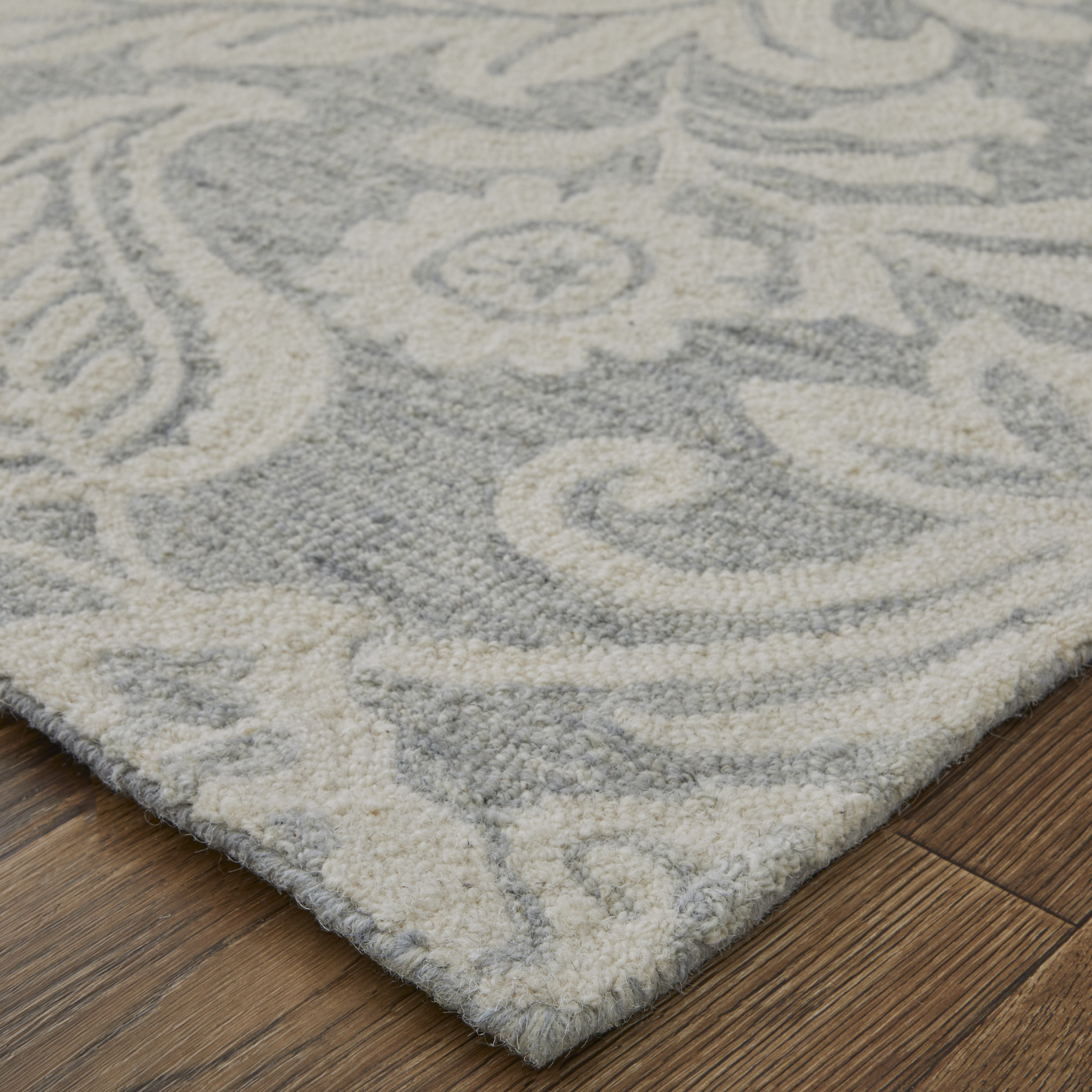 2 X 3 Blue And Ivory Wool Paisley Tufted Handmade Stain Resistant Area Rug