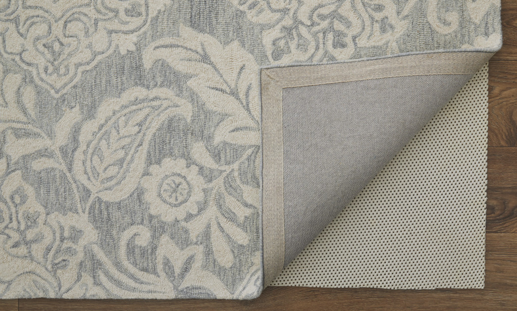 2 X 3 Blue And Ivory Wool Paisley Tufted Handmade Stain Resistant Area Rug