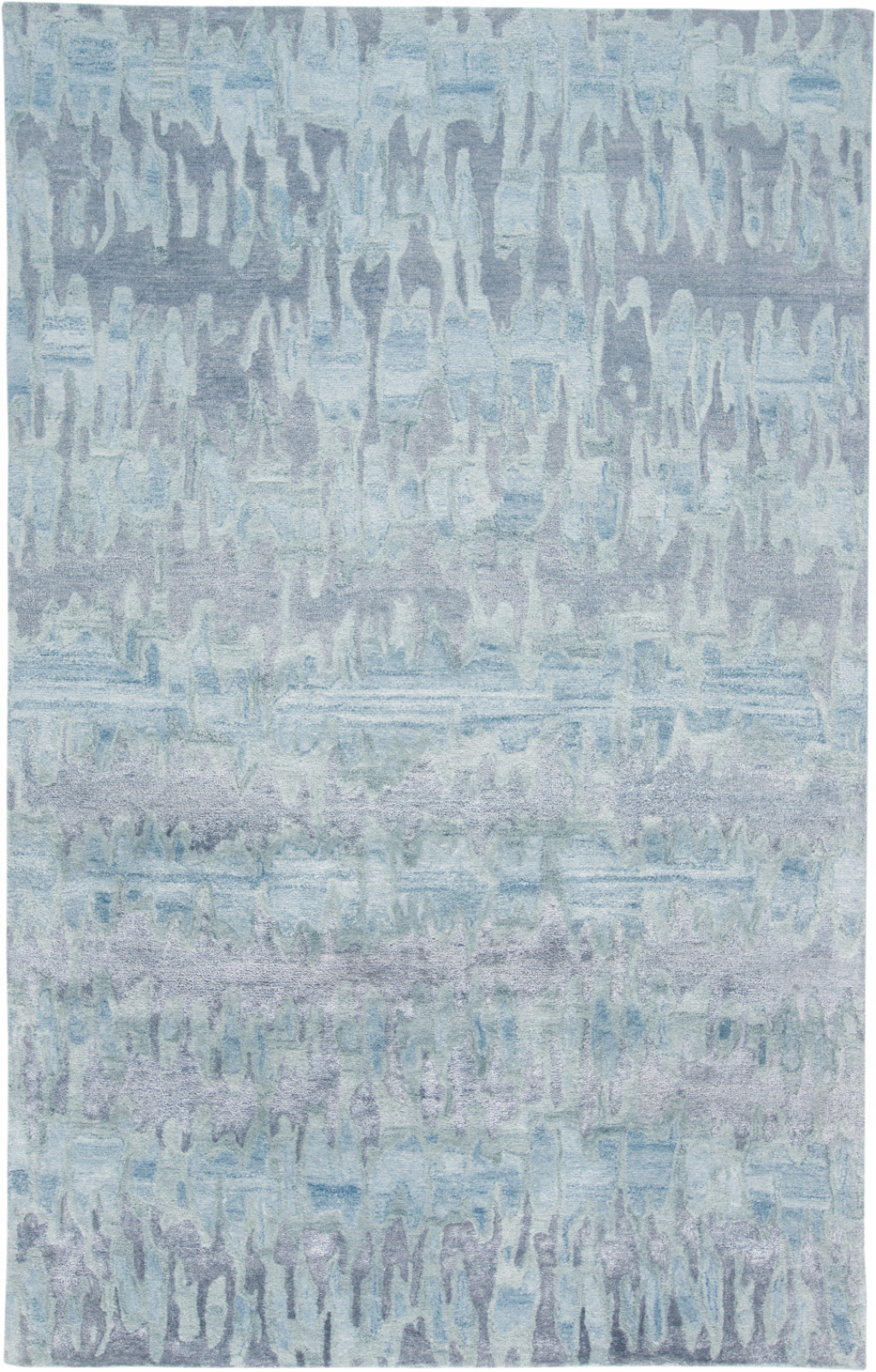 2' X 3' Blue Green And Gray Abstract Tufted Handmade Area Rug-512243-1