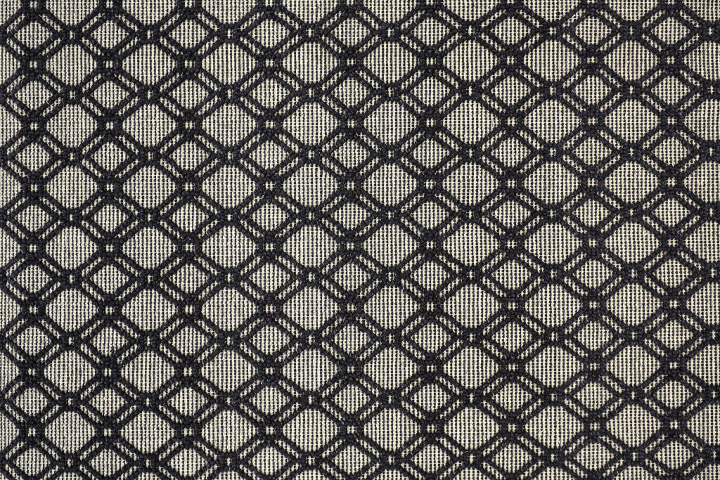 5" X 8" Black And Ivory Wool Geometric Hand Woven Area Rug With Fringe