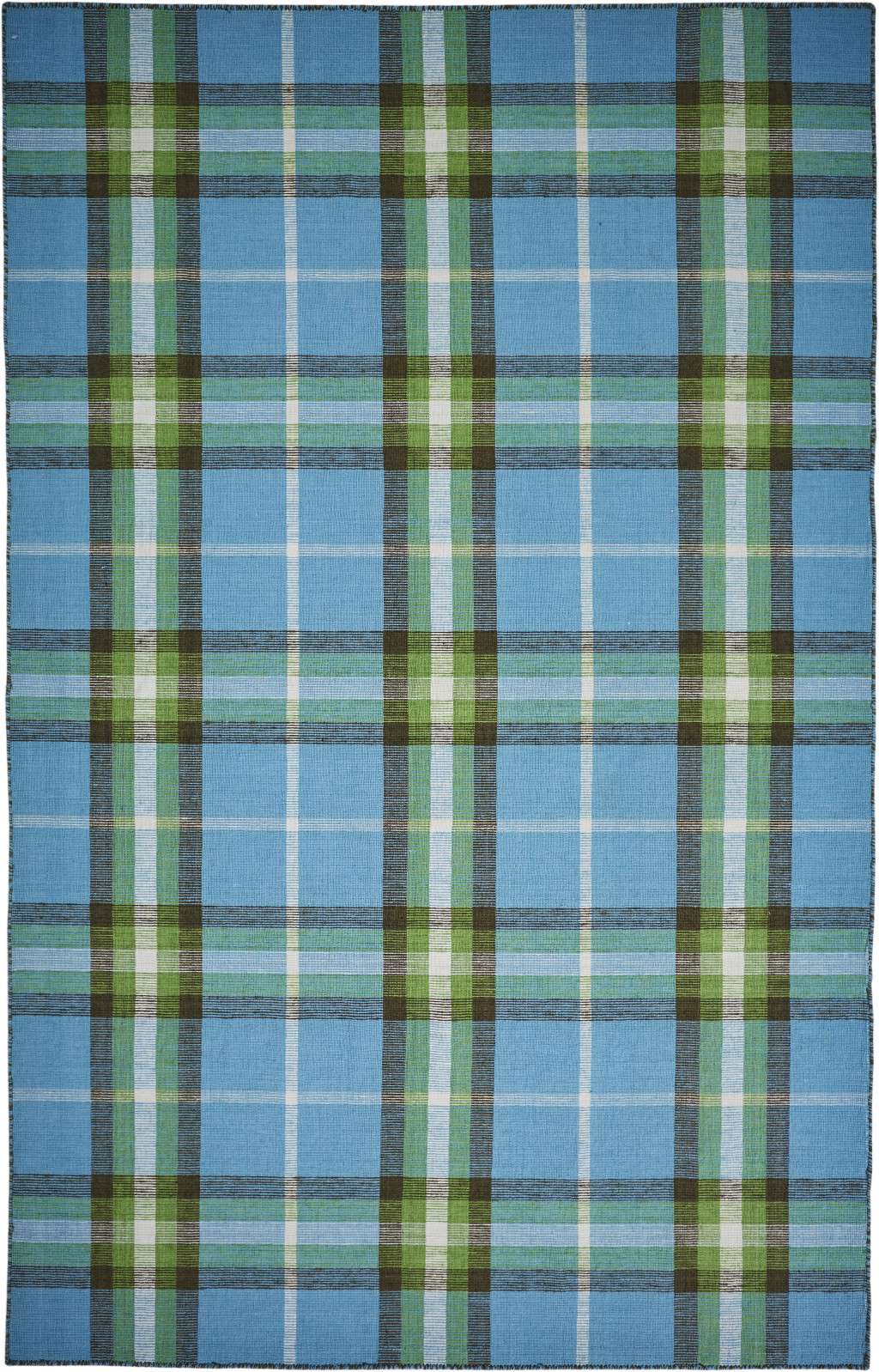 5" X 8" Blue and Green Abstract Hand Woven Area Rug