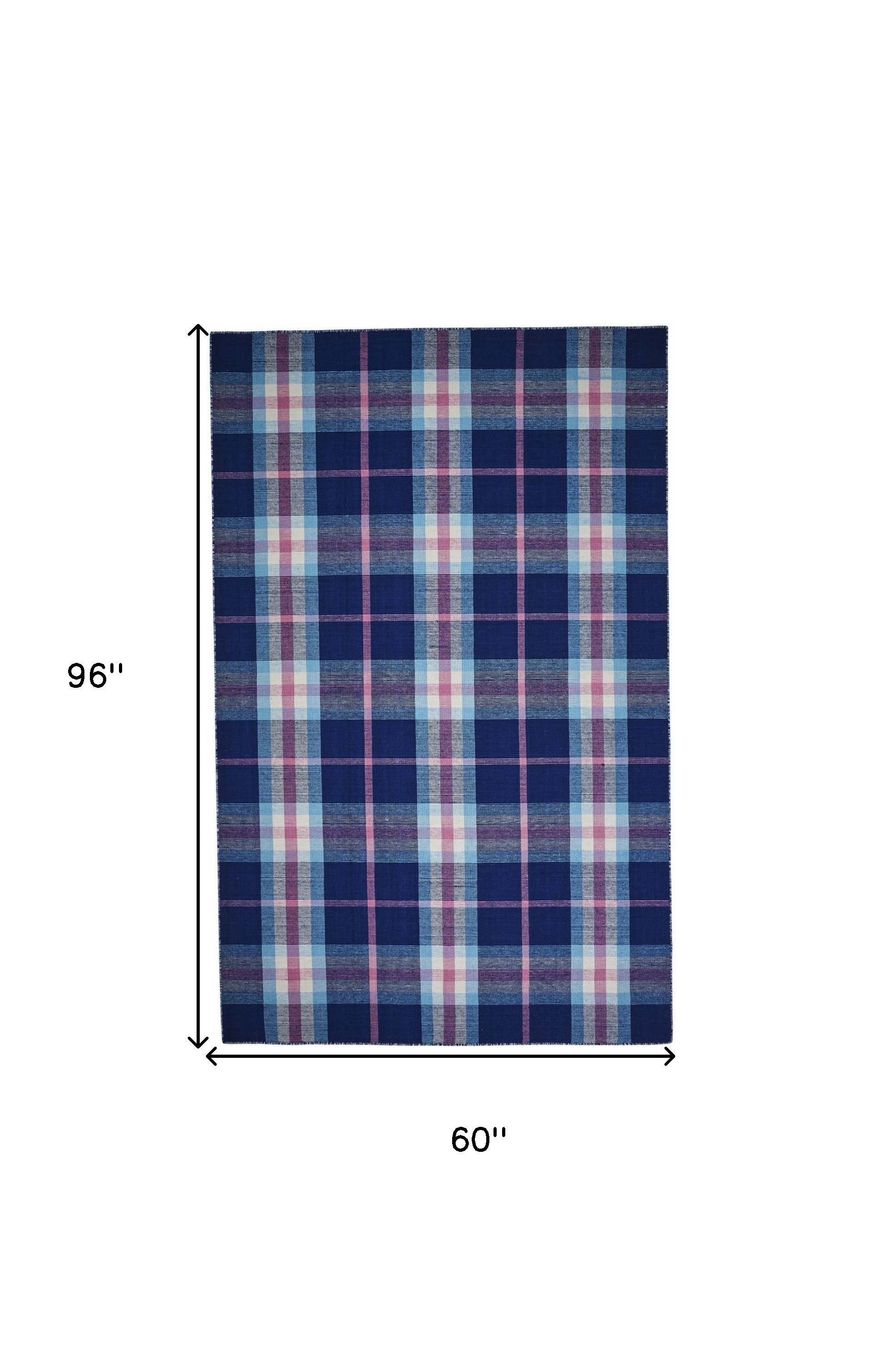 5" X 8" Blue Pink And White Abstract Hand Woven Stain Resistant Area Rug