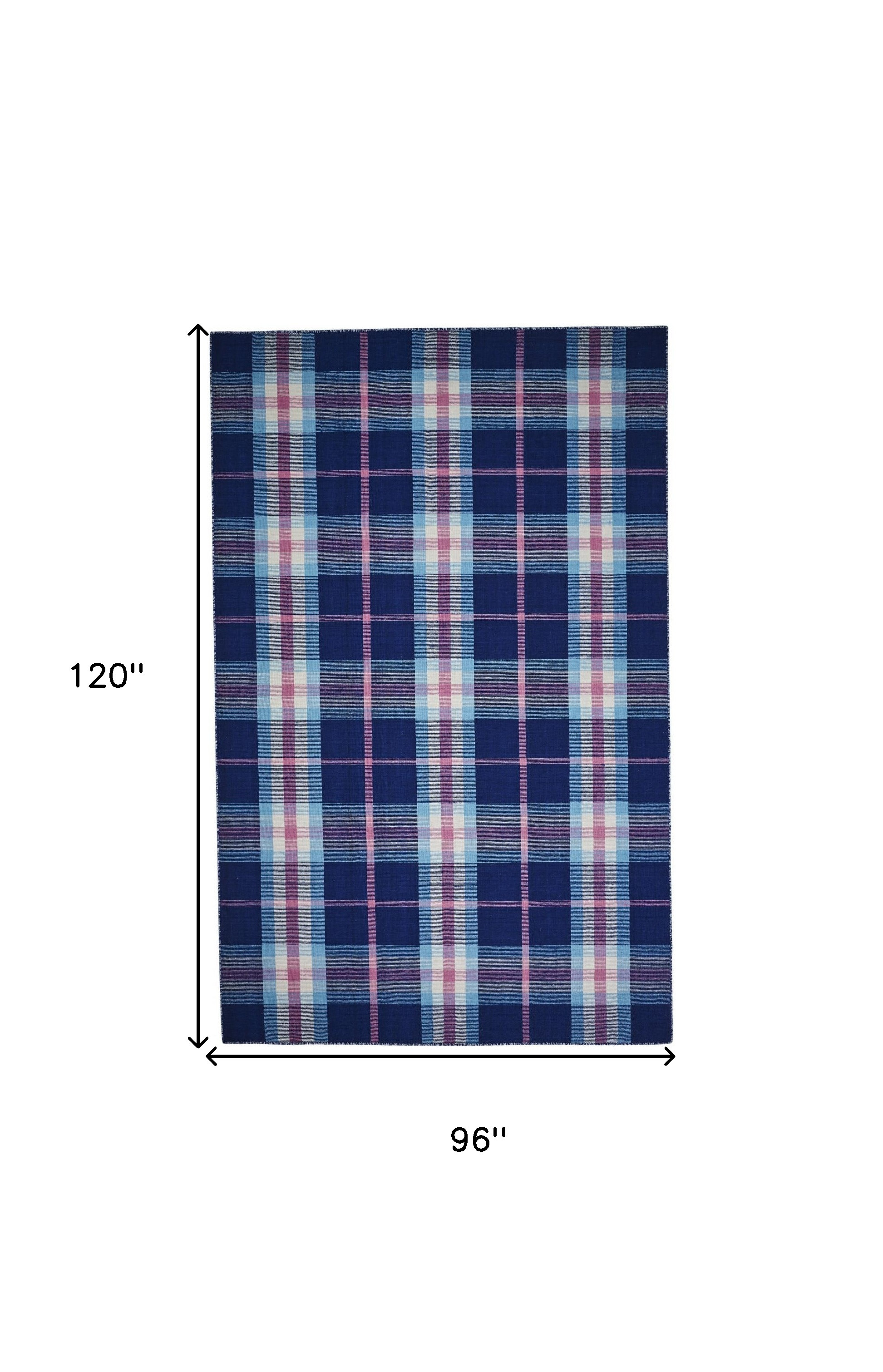 8" X 10" Blue and Pink Abstract Hand Woven Area Rug