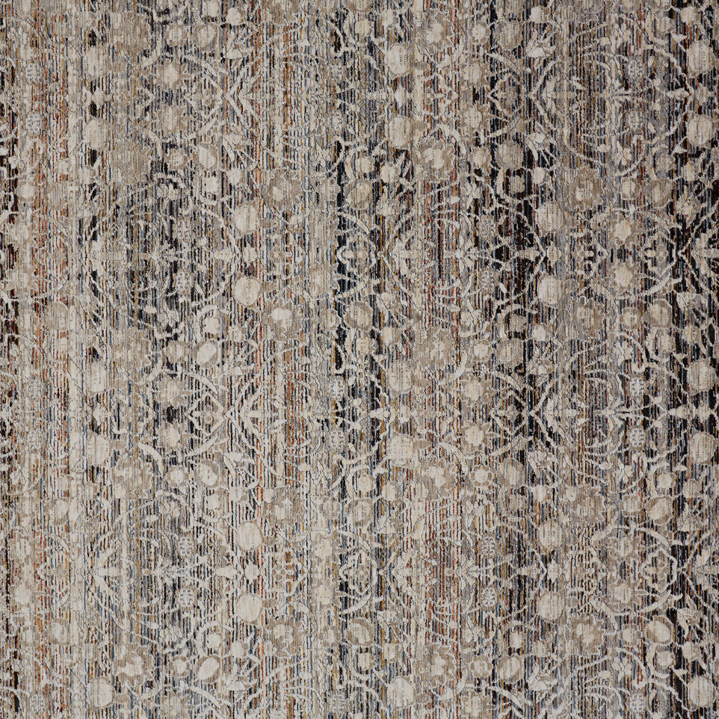 4" X 6" Gray Ivory And Tan Abstract Distressed Area Rug With Fringe