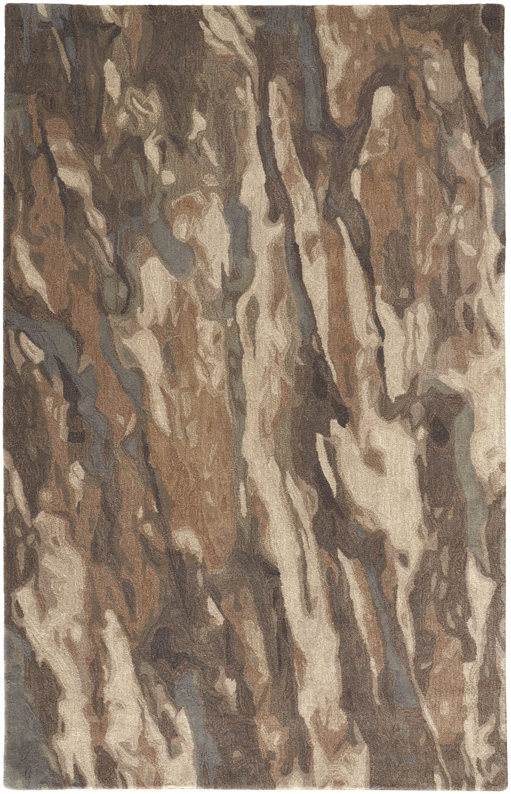 4 X 6 Brown gray And Tan Wool Abstract Tufted Handmade Stain Resistant Area Rug