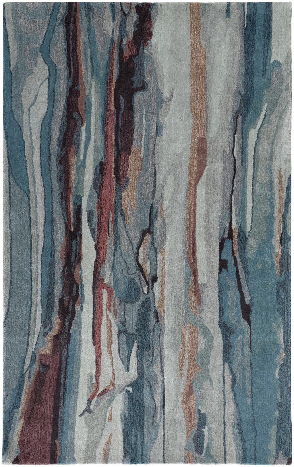 2 X 3 Blue Red And Ivory Wool Abstract Tufted Handmade Stain Resistant Area Rug