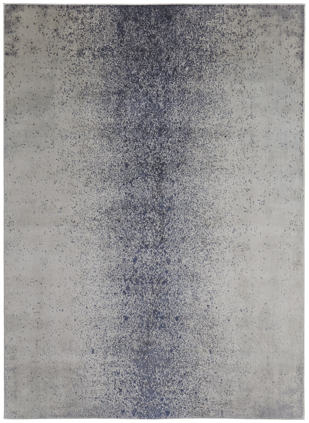 5" X 8" Ivory and Blue Abstract Power Loom Non Skid Area Rug