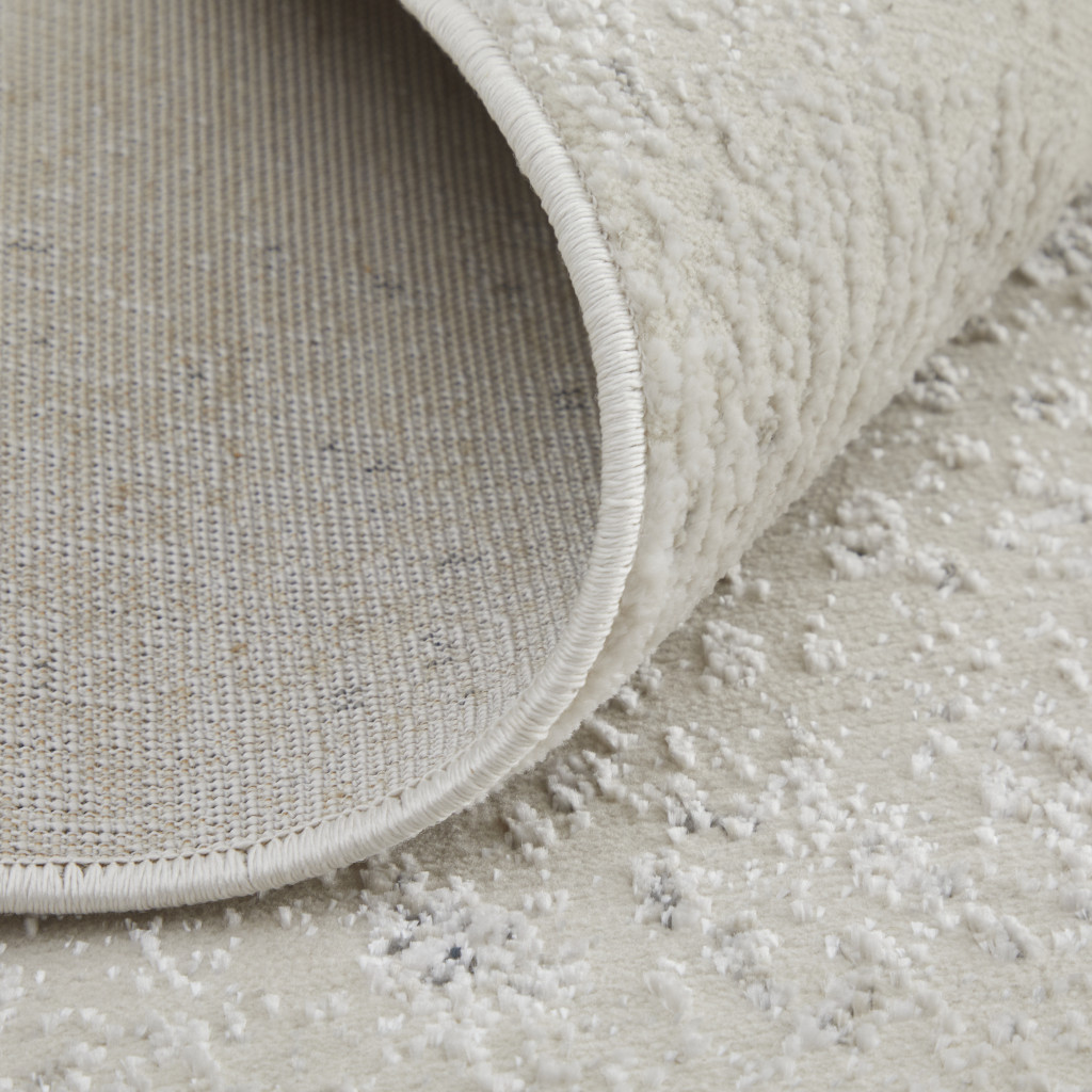 8" X 10" Gray and Ivory Abstract Power Loom Non Skid Area Rug