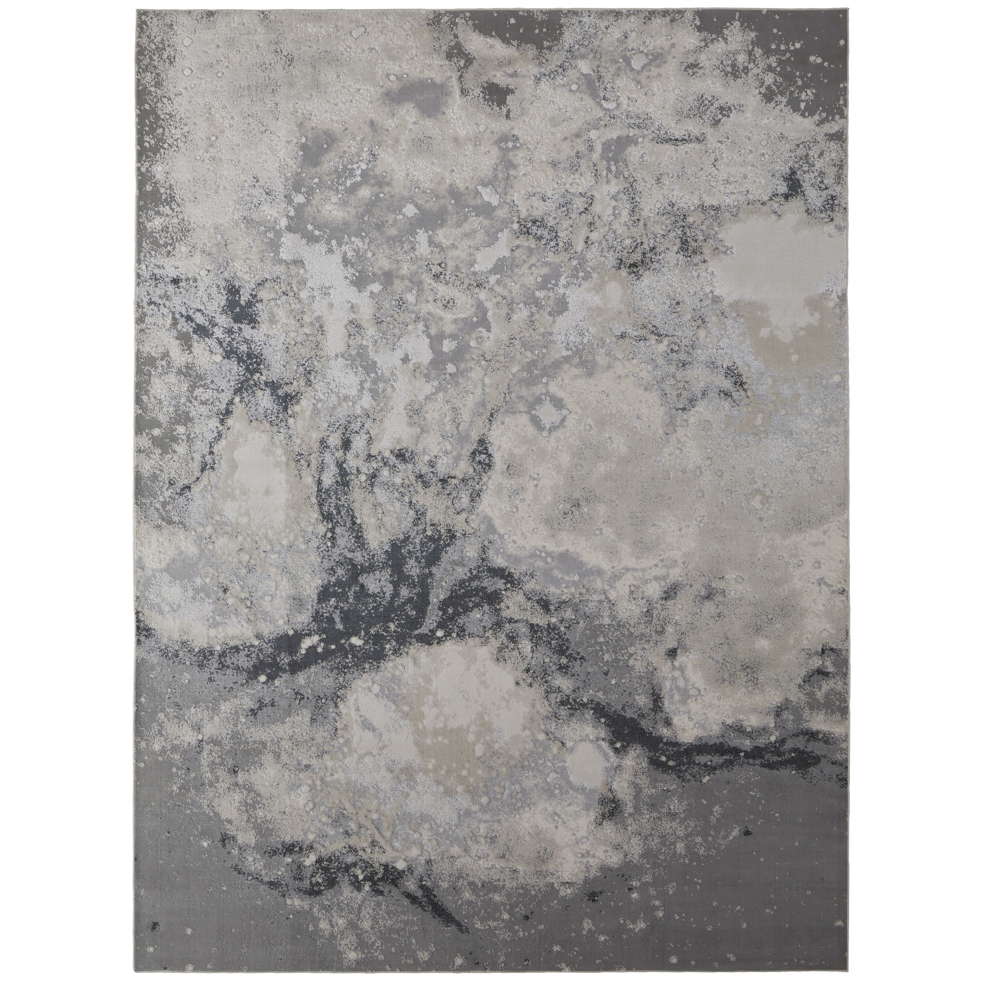 7" X 10" Gray Abstract Area Rug