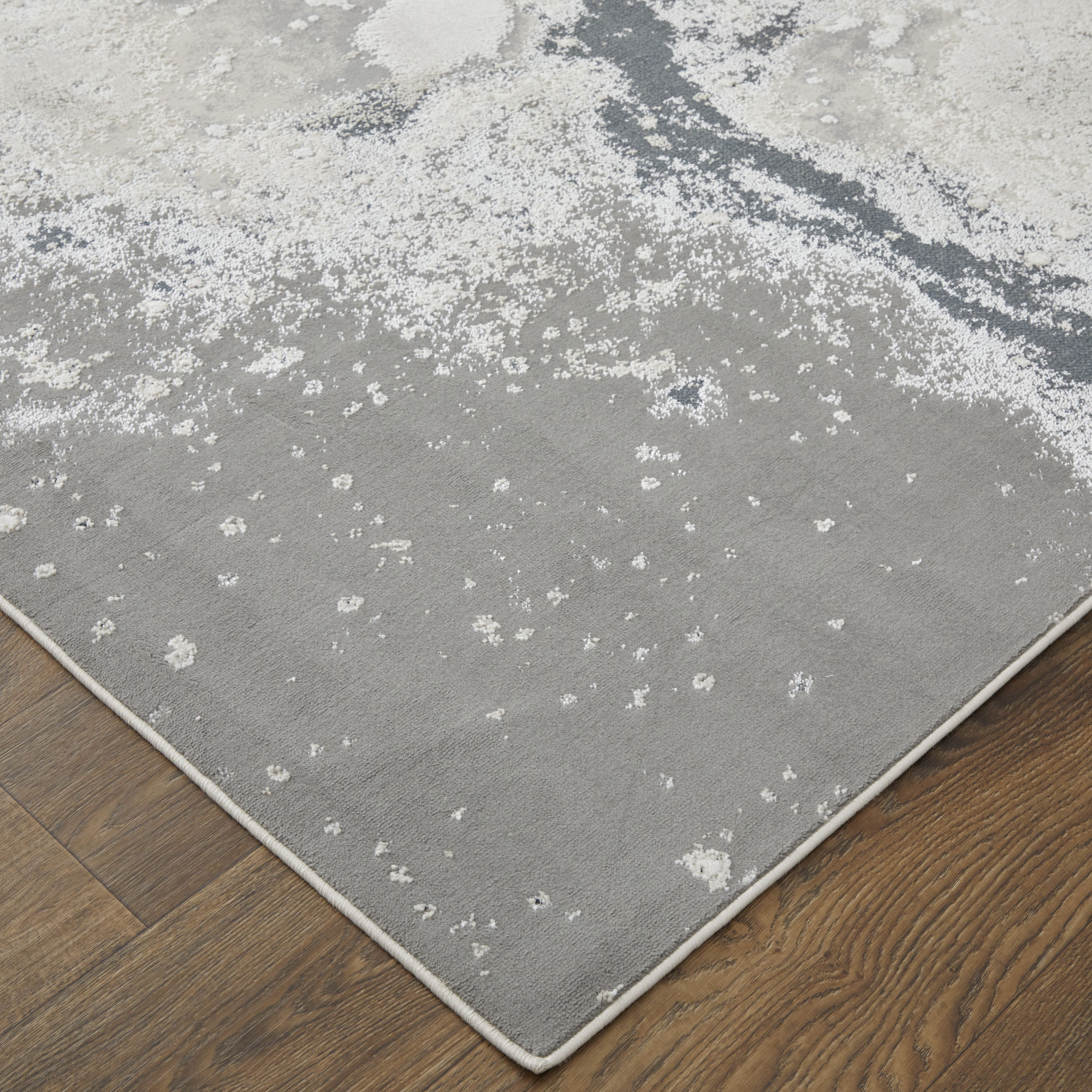 7" X 10" Gray Abstract Area Rug