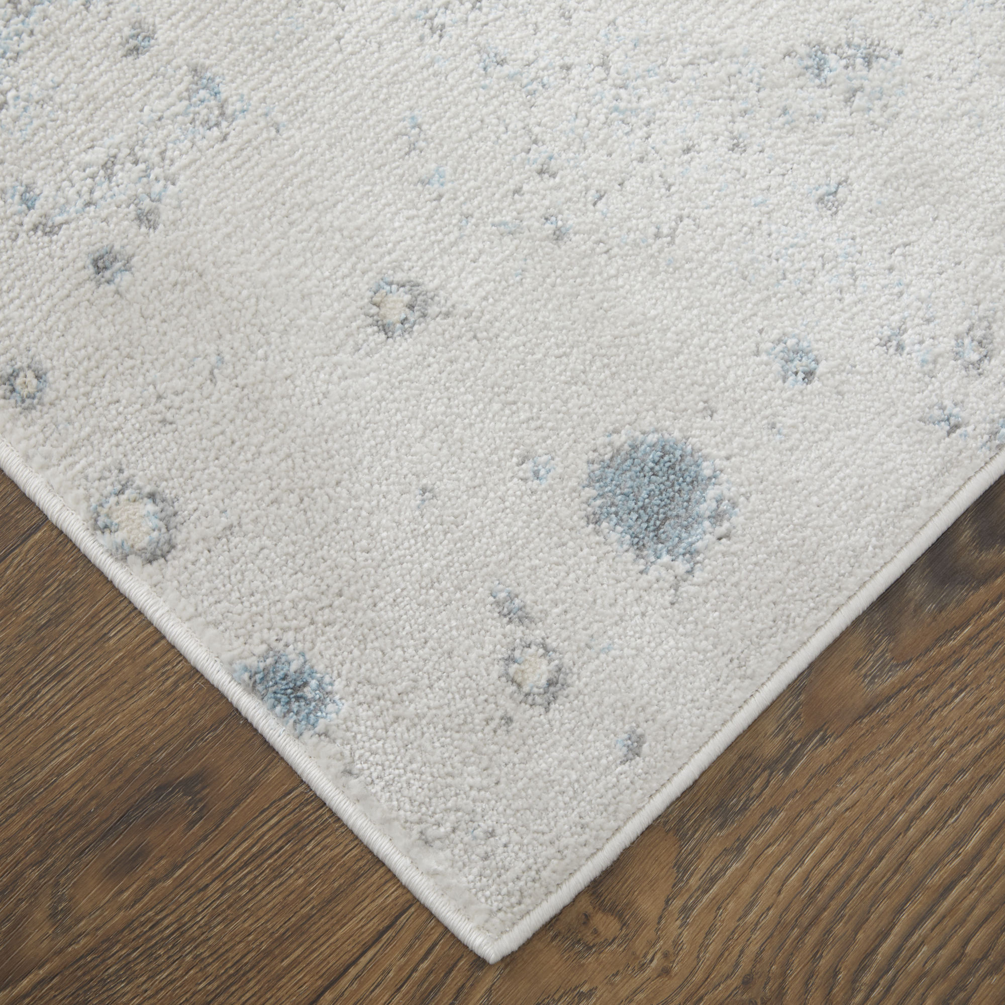 8" X 10" Ivory Blue and Gray Abstract Area Rug