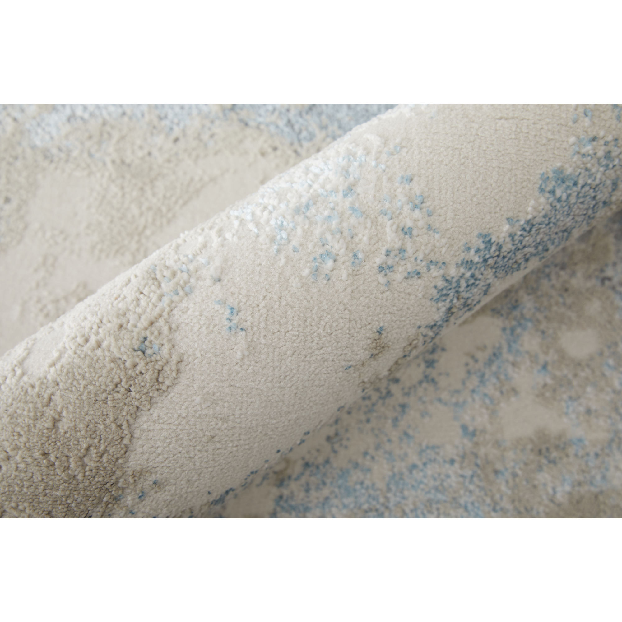 8" X 10" Ivory Blue and Gray Abstract Area Rug