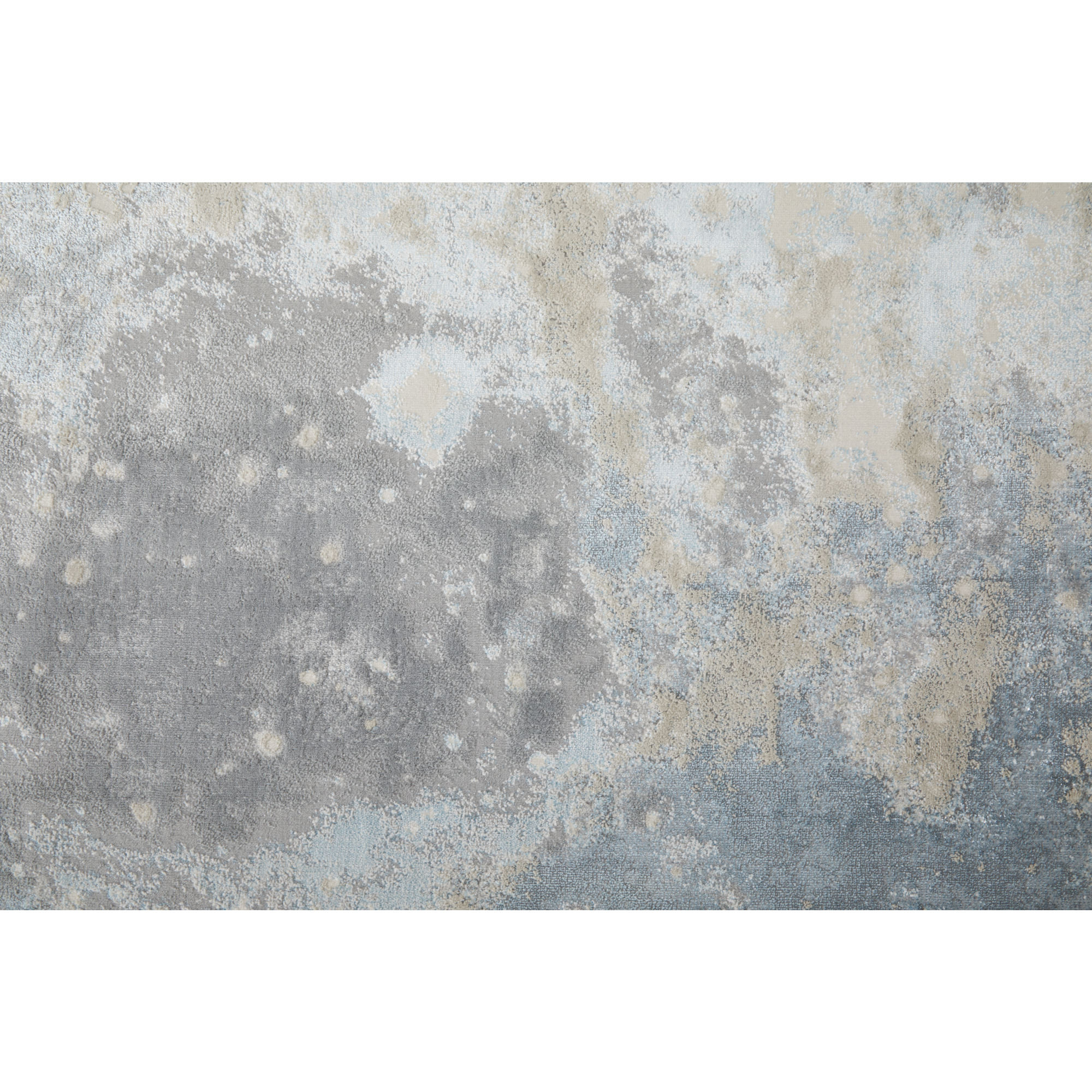 8" X 10" Ivory Blue and Gray Abstract Area Rug