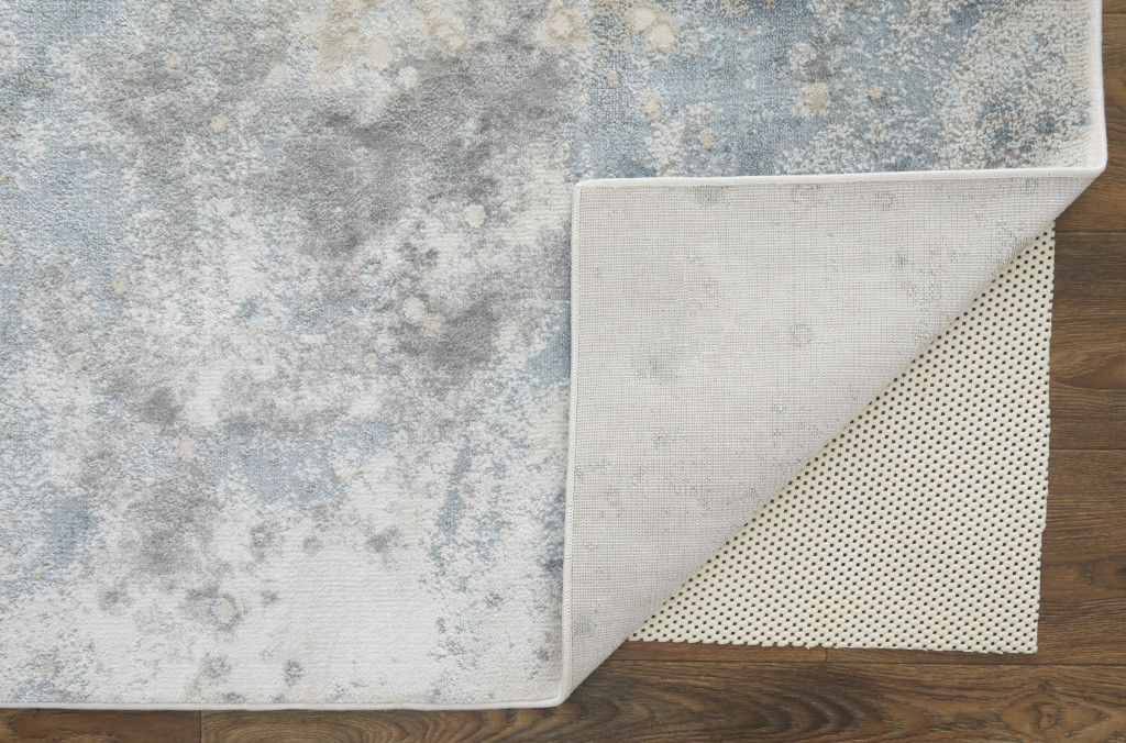 8 Blue Abstract Runner Rug