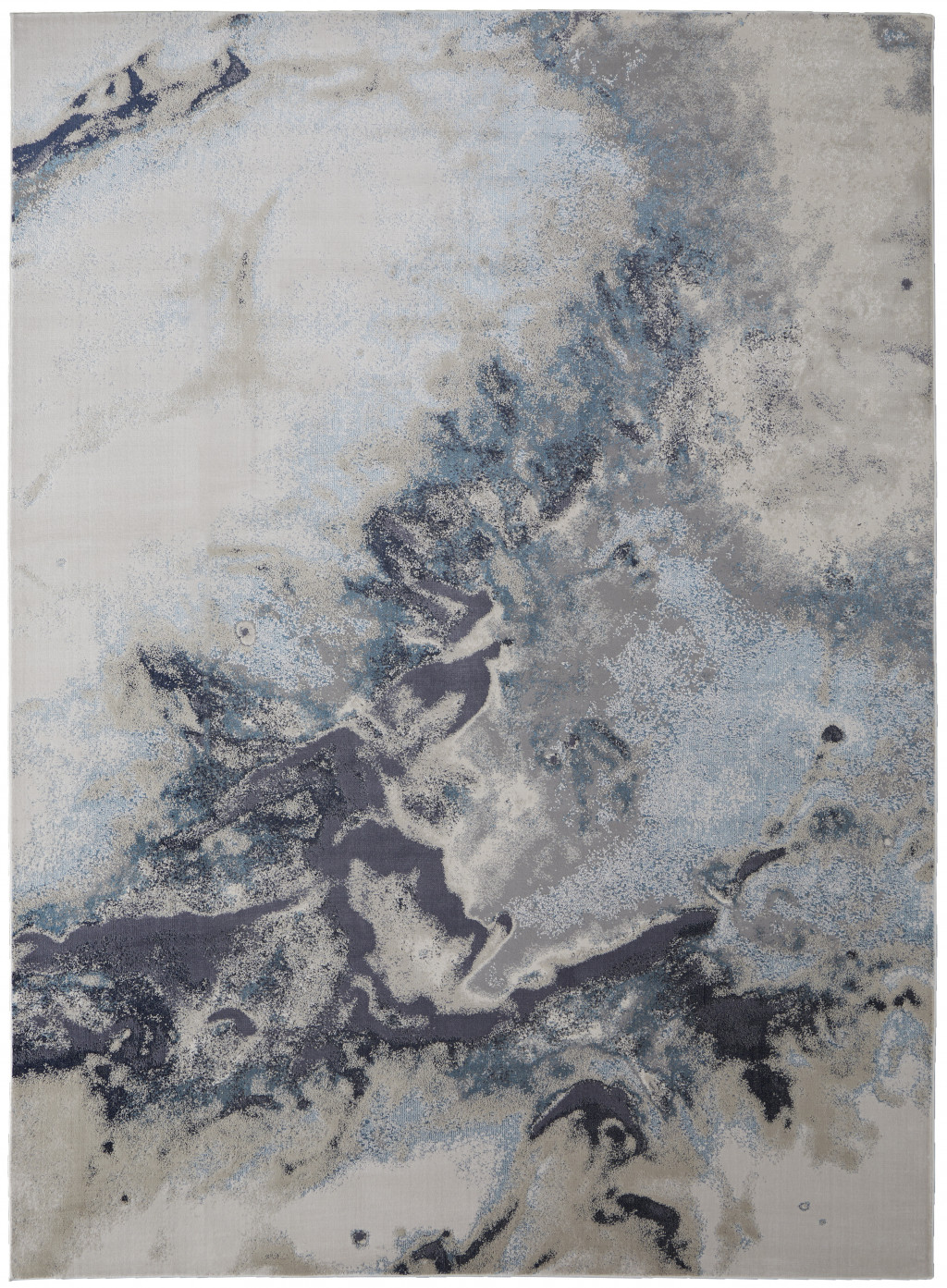 5" X 8" Blue Abstract Area Rug