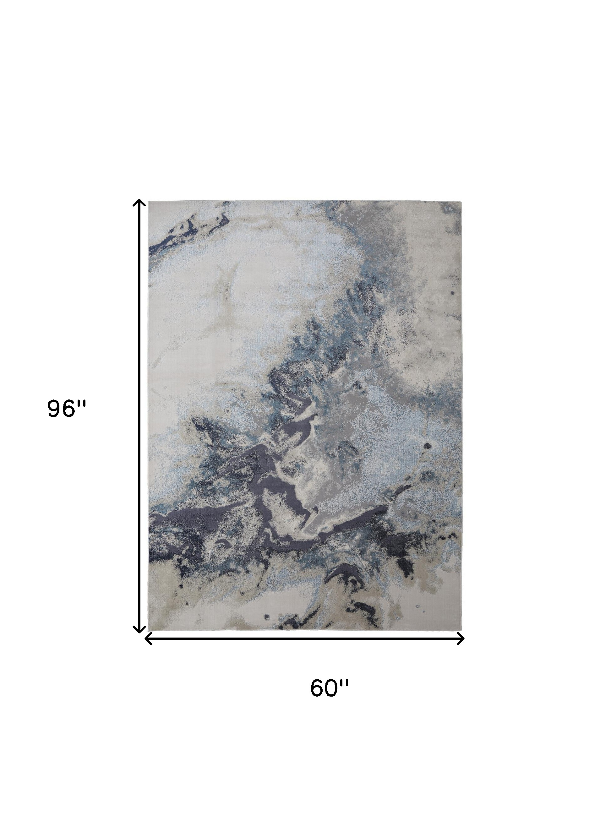 5" X 8" Blue Abstract Area Rug