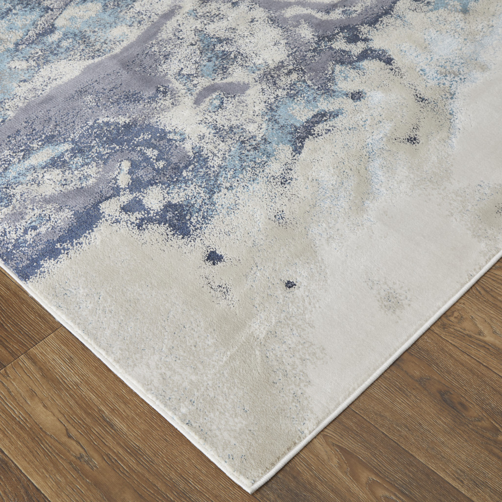 5" X 8" Blue Abstract Area Rug
