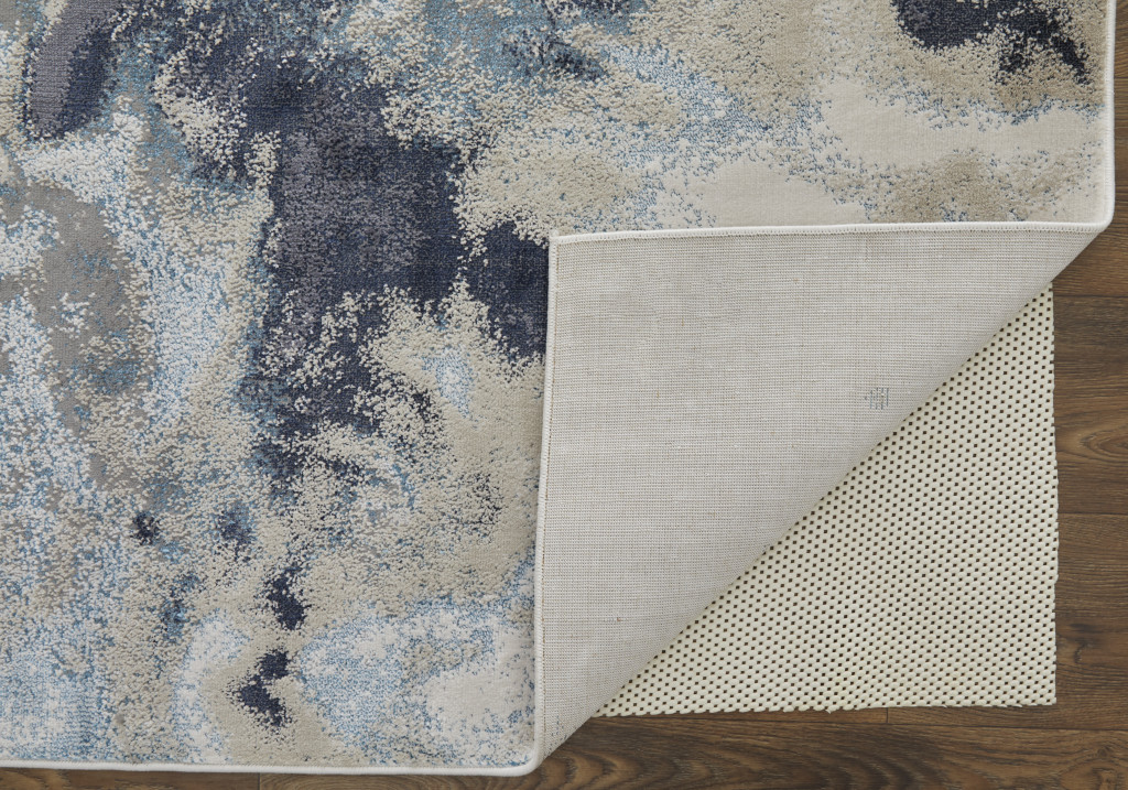 5" X 8" Blue Abstract Area Rug