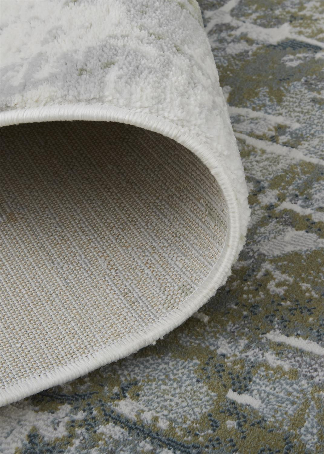8" X 10" Gray and Ivory Abstract Distressed Non Skid Area Rug