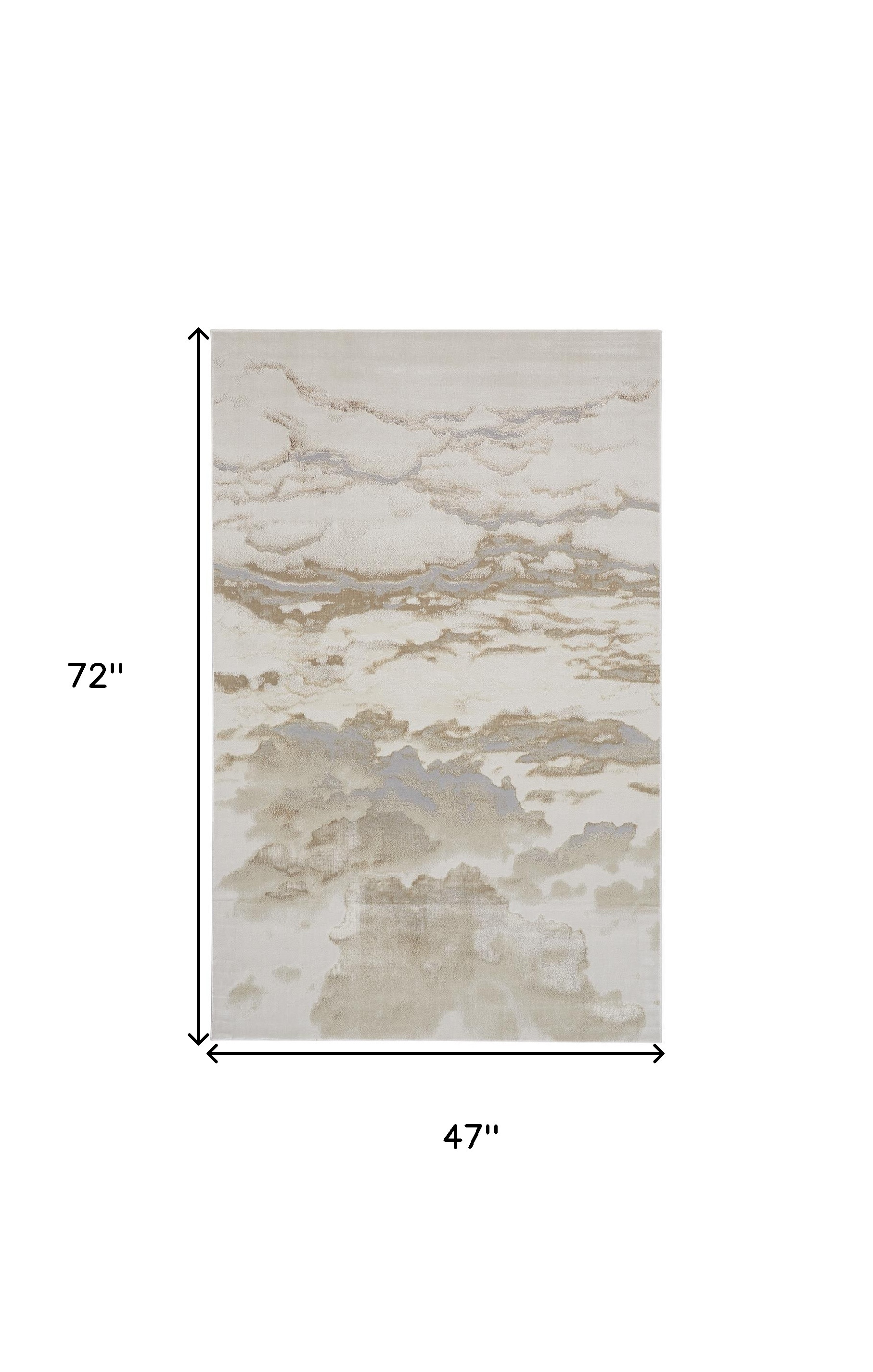 4" X 6" Ivory Tan And Gray Abstract Area Rug