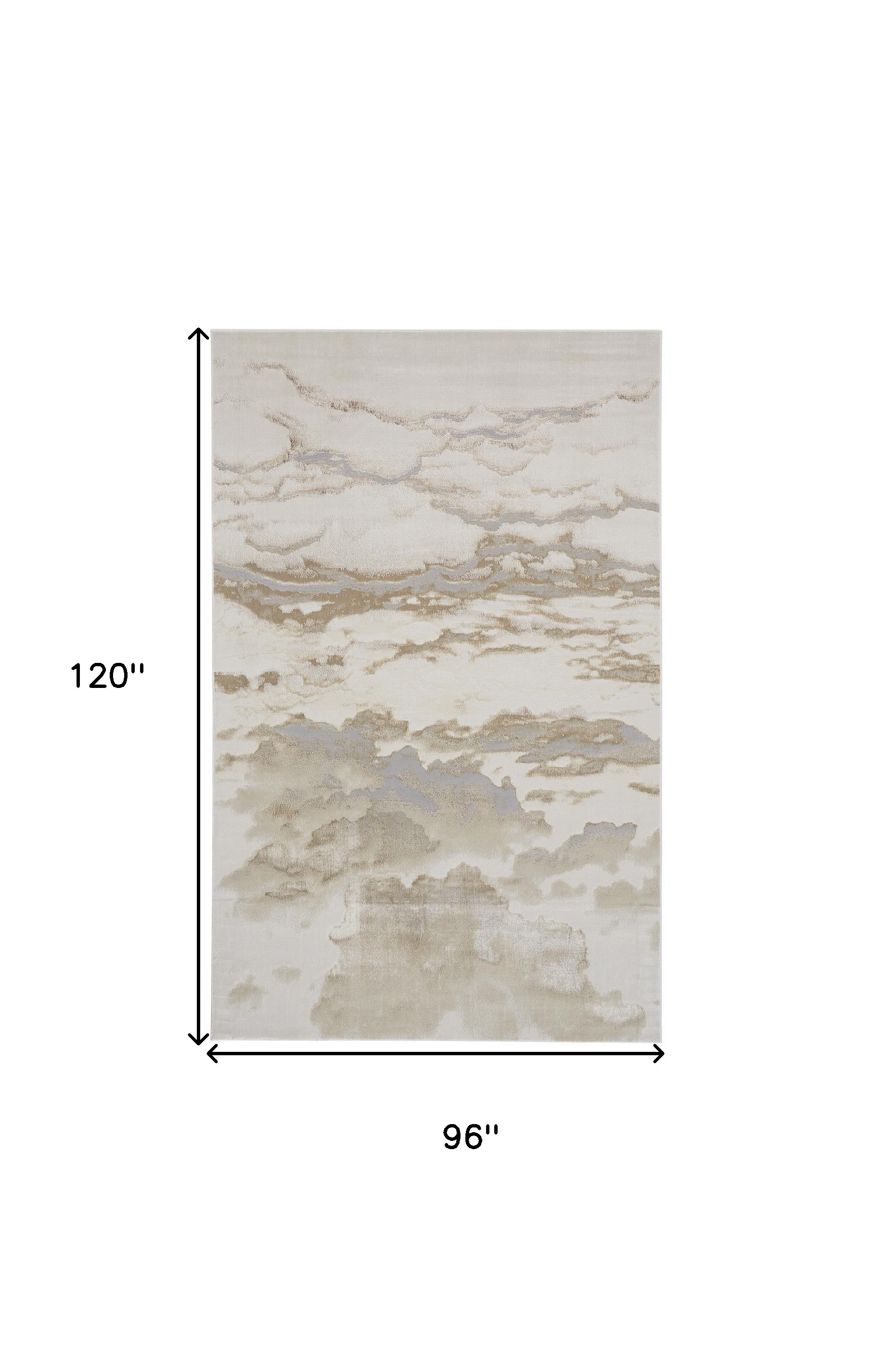 8" X 10" Gray and Ivory Abstract Non Skid Area Rug