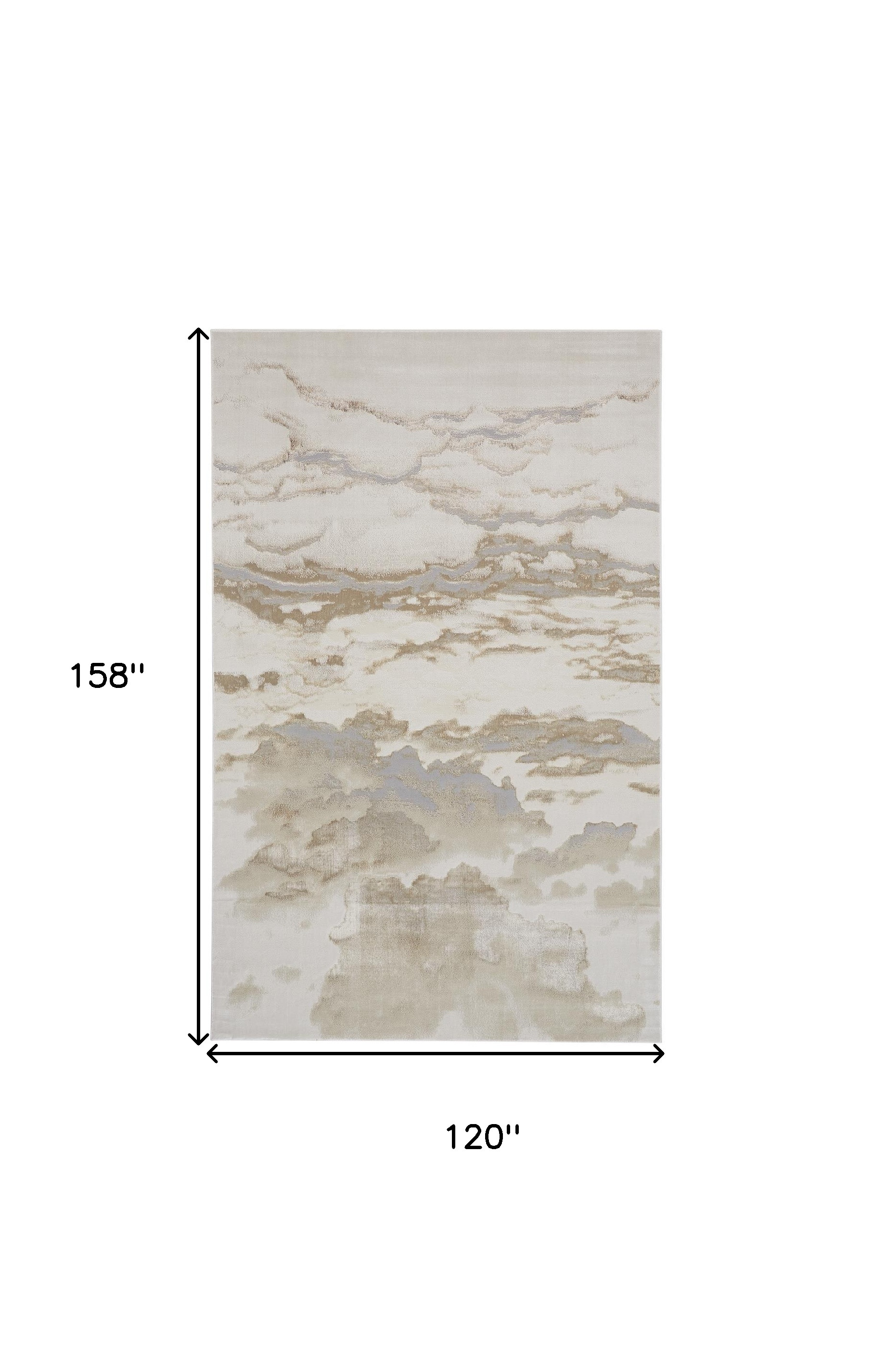 10" X 13" Ivory Tan And Gray Abstract Stain Resistant Area Rug