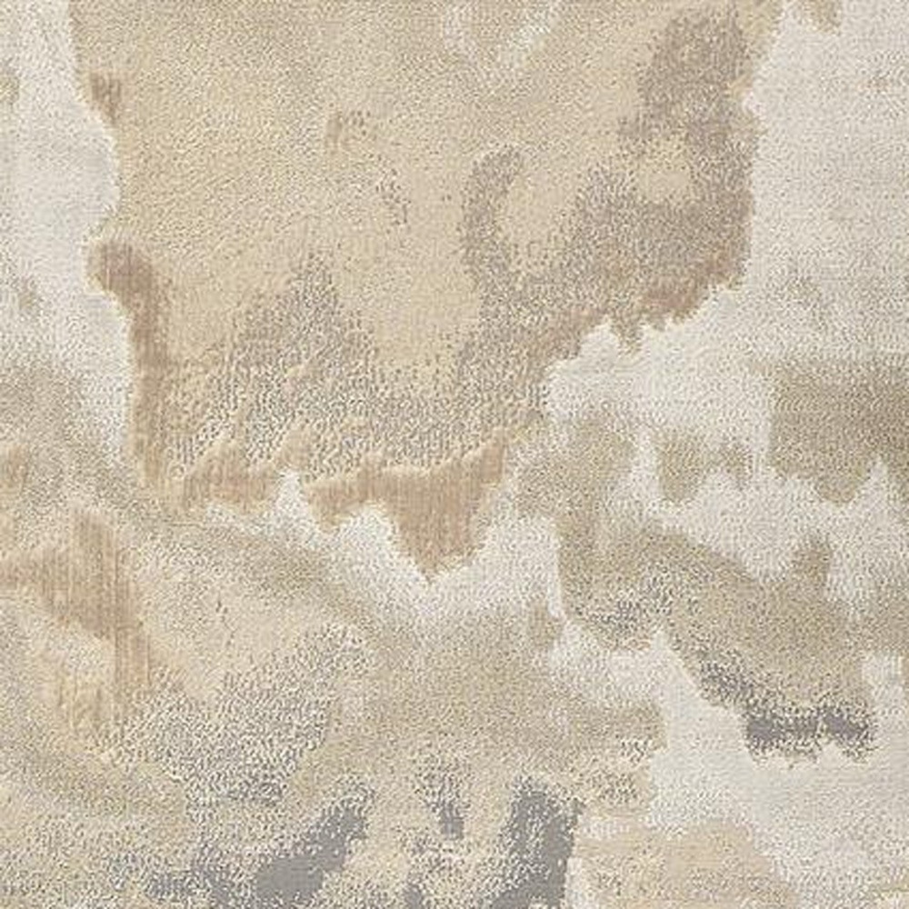 8" Brown and Ivory Abstract Power Loom Runner Rug