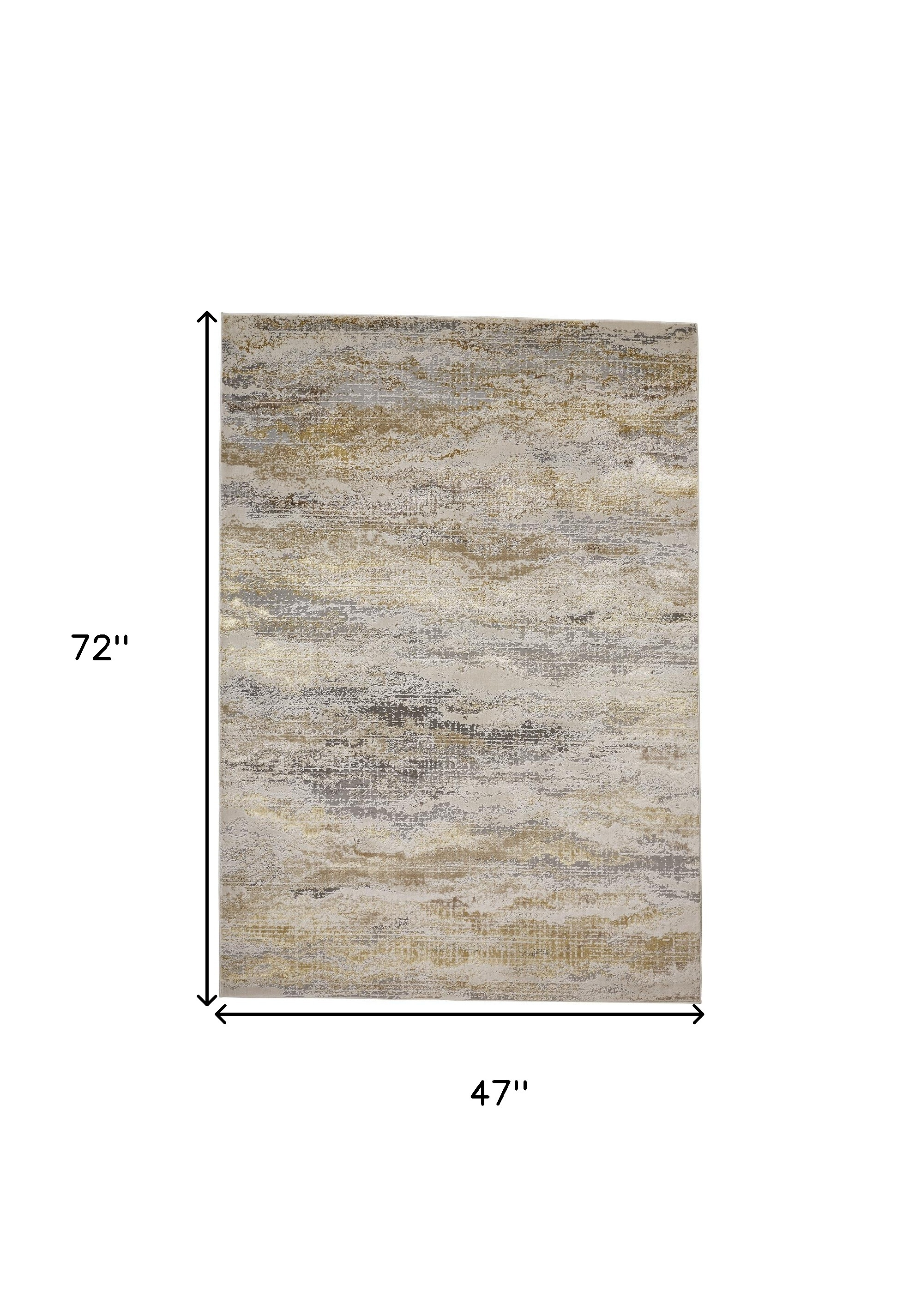 4" X 6" Gray and Ivory Abstract Non Skid Area Rug