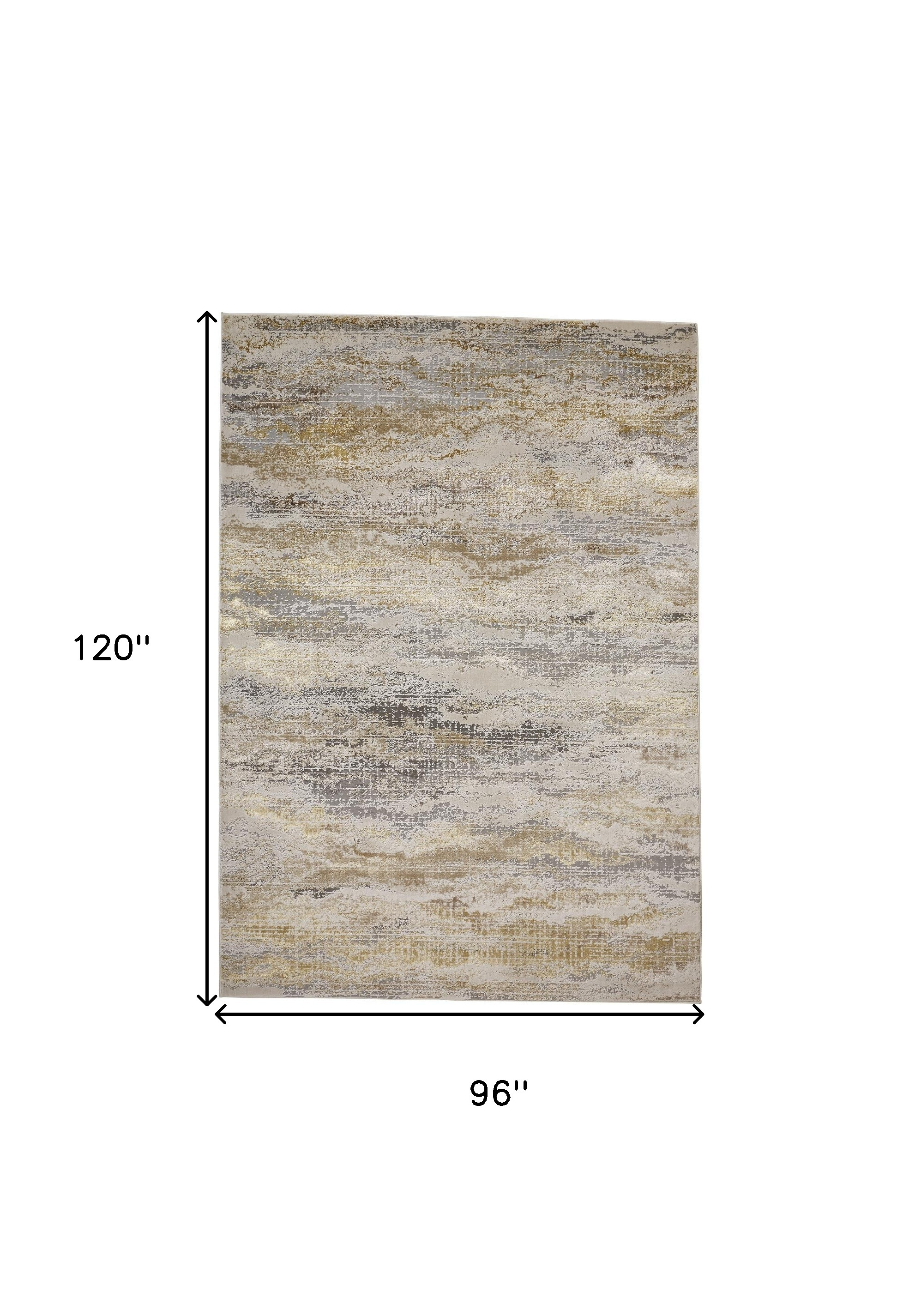 8" X 10" Gray and Ivory Abstract Non Skid Area Rug