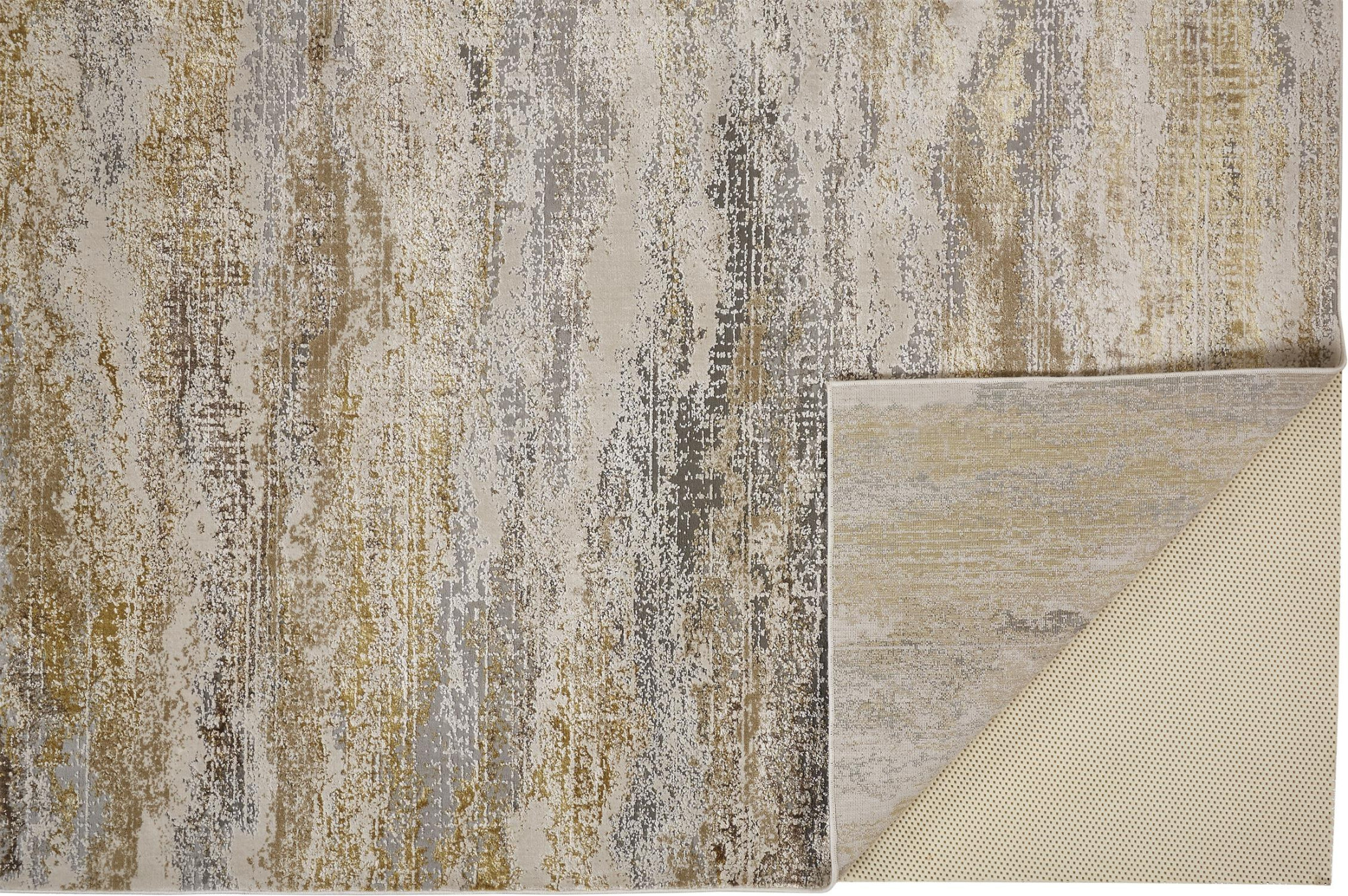 8" X 10" Gray and Ivory Abstract Non Skid Area Rug
