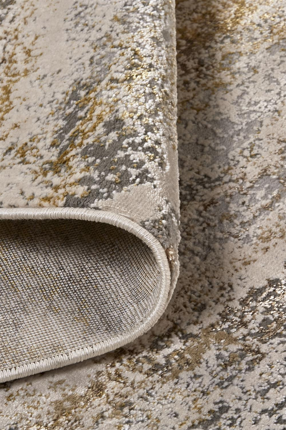 8" X 10" Gray and Ivory Abstract Non Skid Area Rug