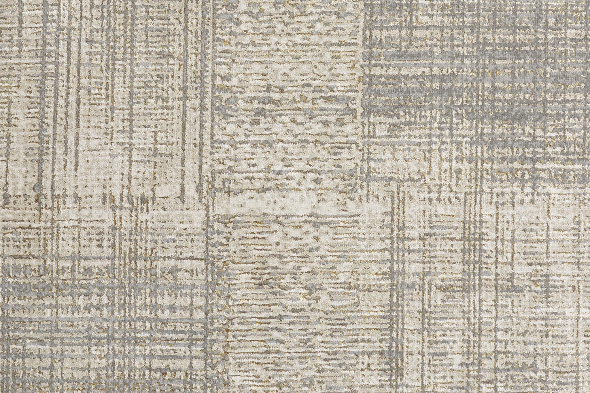 7" X 10" Gray and Ivory Abstract Non Skid Area Rug