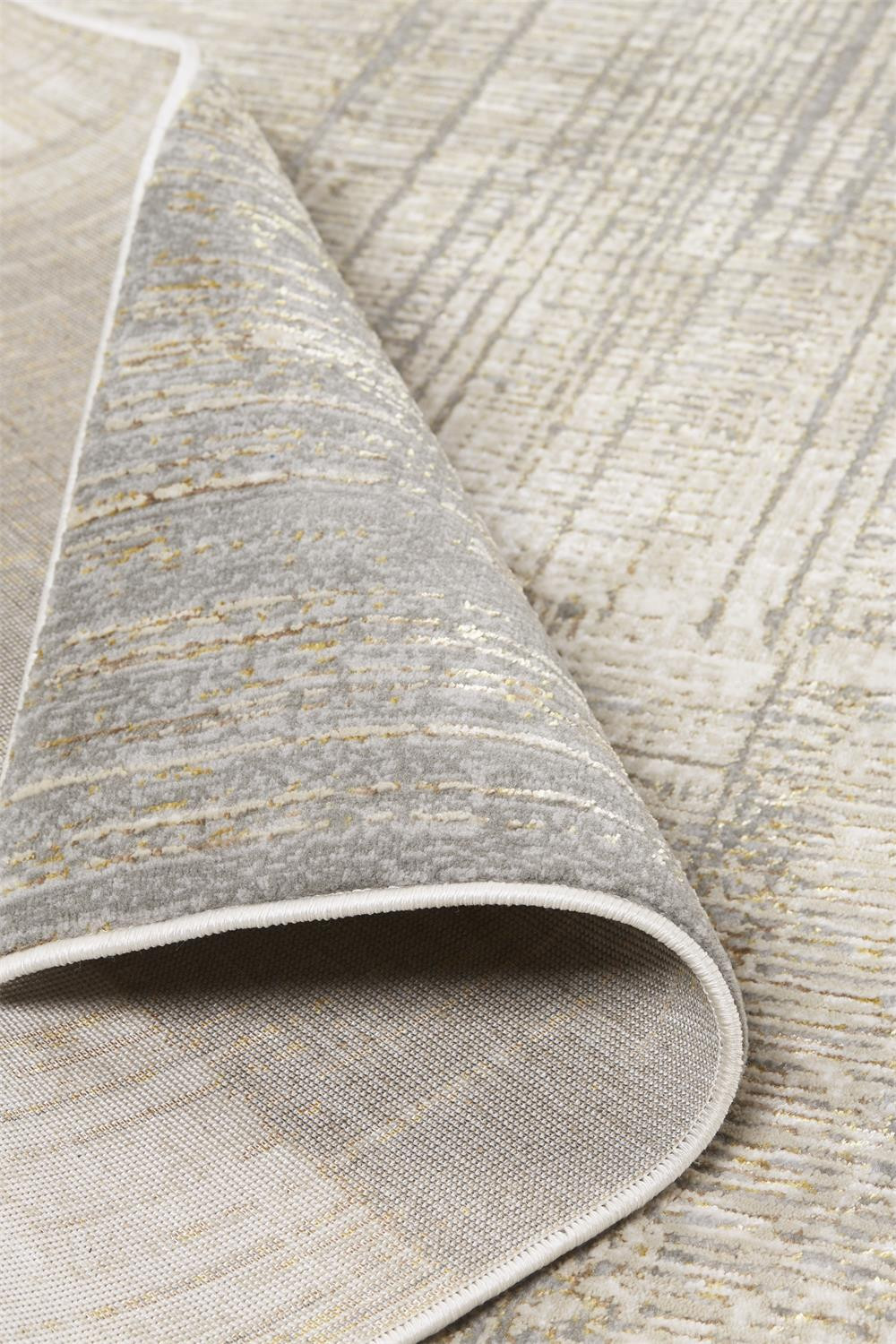 7" X 10" Gray and Ivory Abstract Non Skid Area Rug