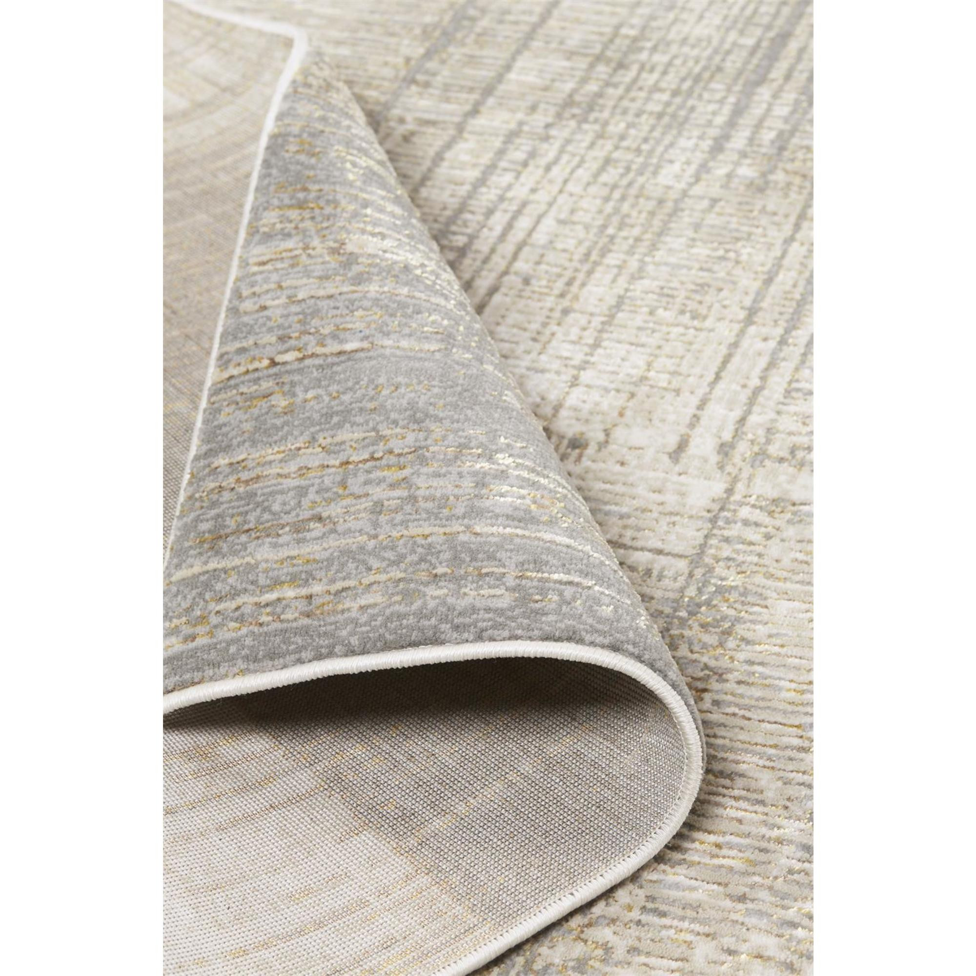 8" Gray and Ivory Abstract Runner Rug