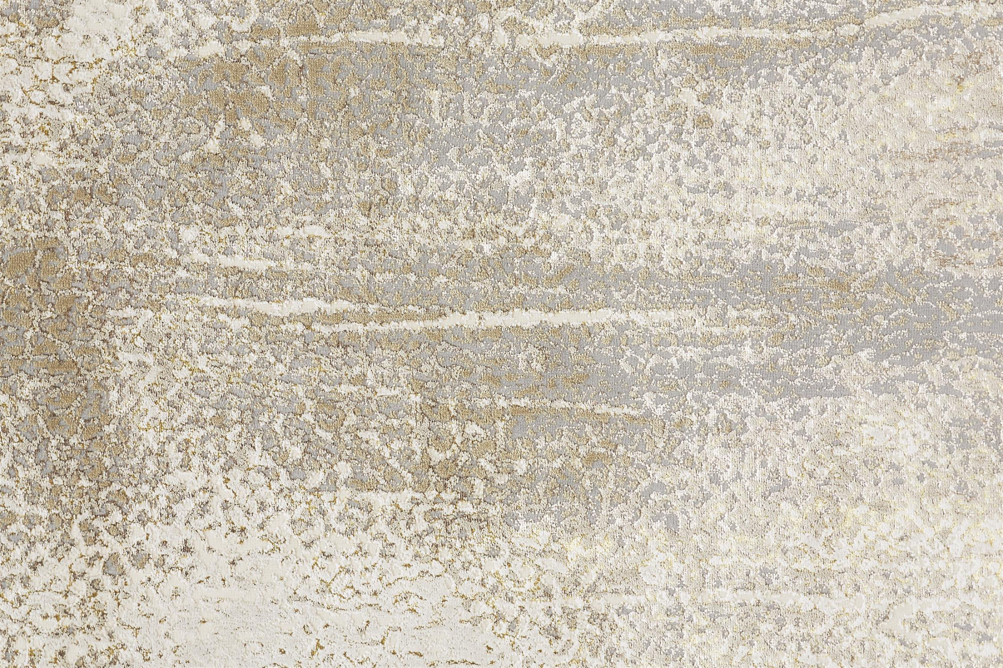 5" X 8" Ivory Gray And Gold Abstract Stain Resistant Area Rug