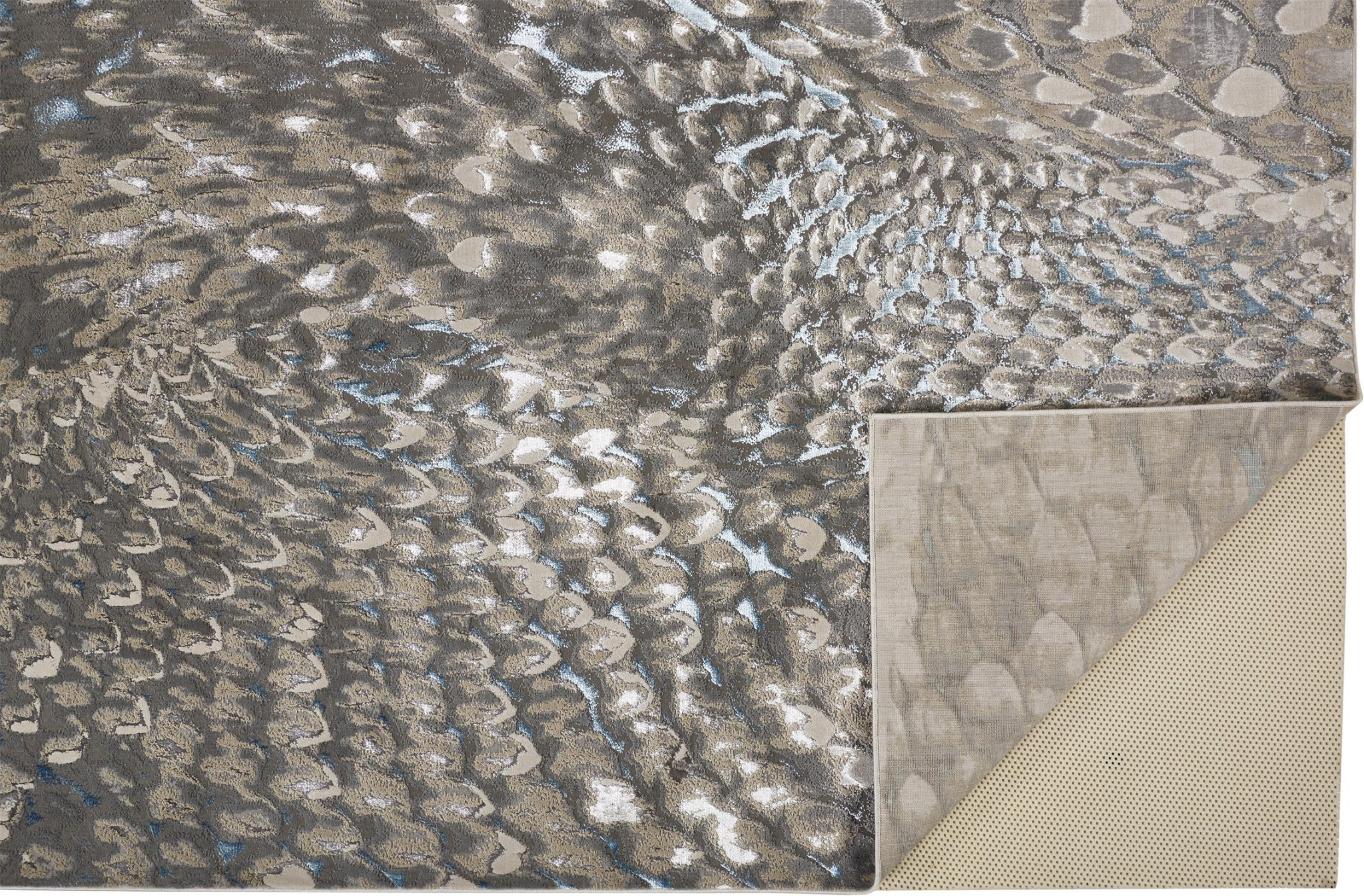 8" X 10" Gray Geometric Non Skid Area Rug