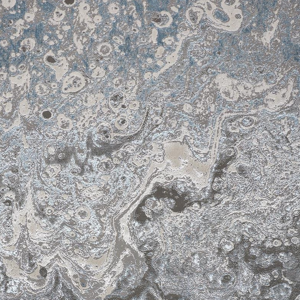 5" X 8" Blue and Gray Abstract Power Loom Area Rug