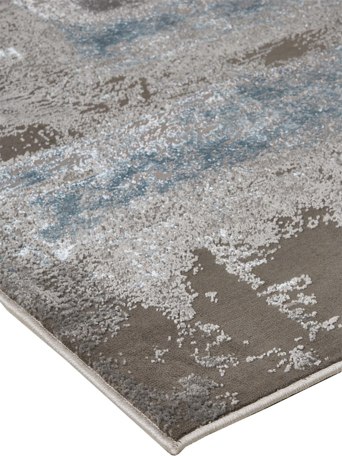 4" X 6" Gray and Ivory Abstract Non Skid Area Rug